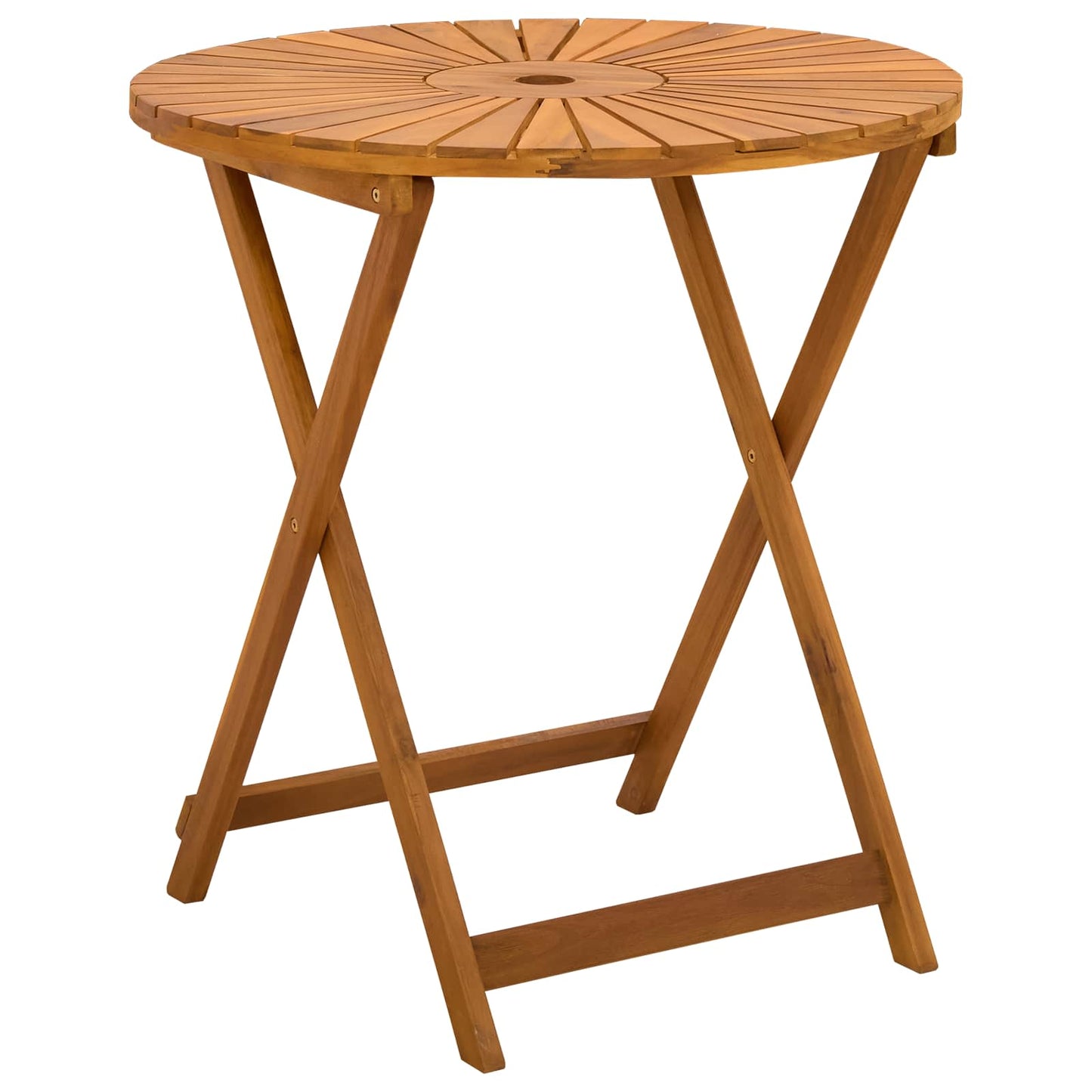 Sammenleggbart hagebord Naturlig Ø70 x 75 cm Solid akasietre