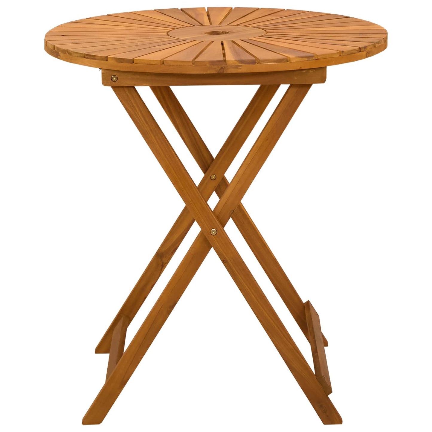 Sammenleggbart hagebord Naturlig Ø70 x 75 cm Solid akasietre