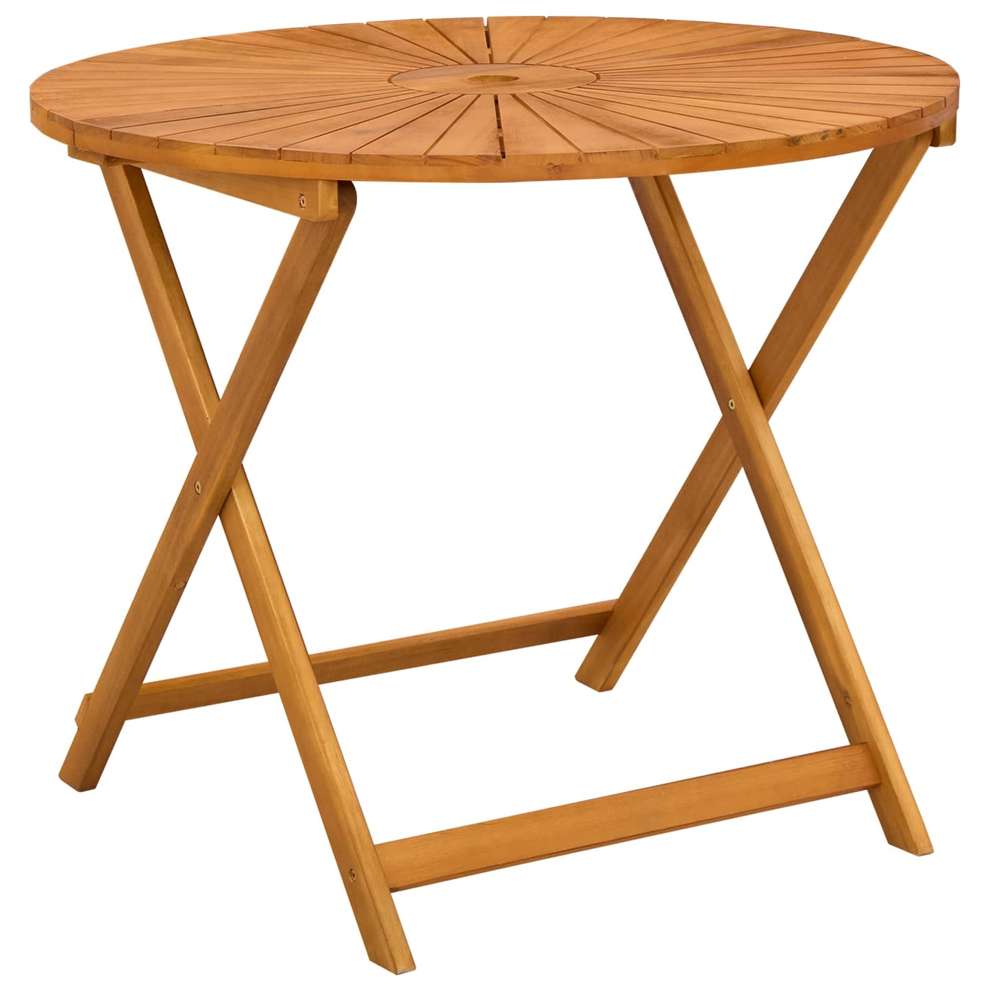 Sammenleggbart hagebord Naturlig Ø90 x 75 cm Solid akasietre