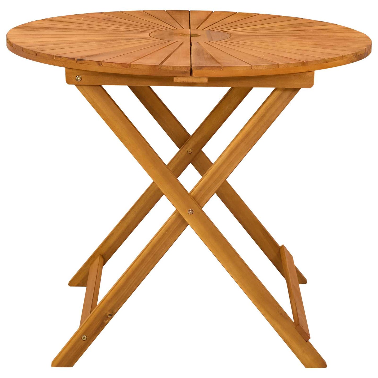 Sammenleggbart hagebord Naturlig Ø90 x 75 cm Solid akasietre