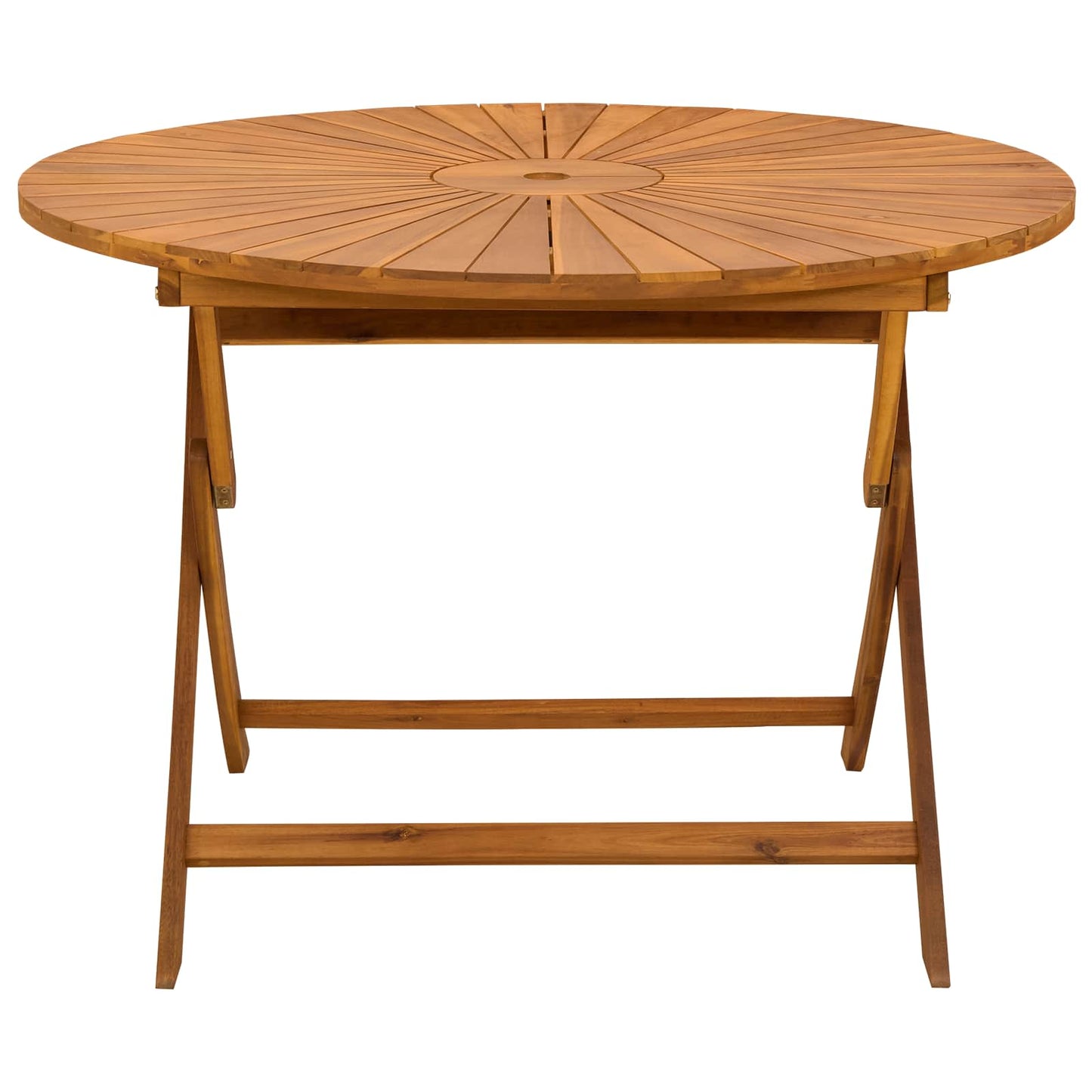 Sammenleggbart hagebord Naturlig Ø110 x 75 cm Solid akasietre