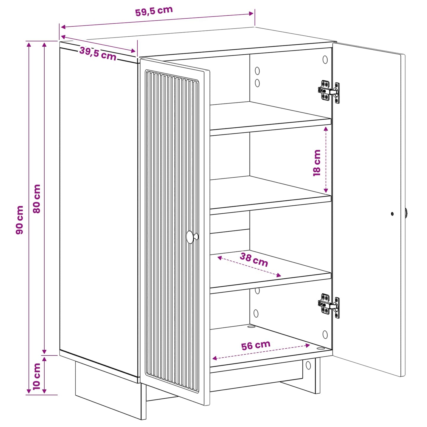 Sko Skap EDE 59,5 x 39,5 x 90 cm Konstruert tre Artisan eik