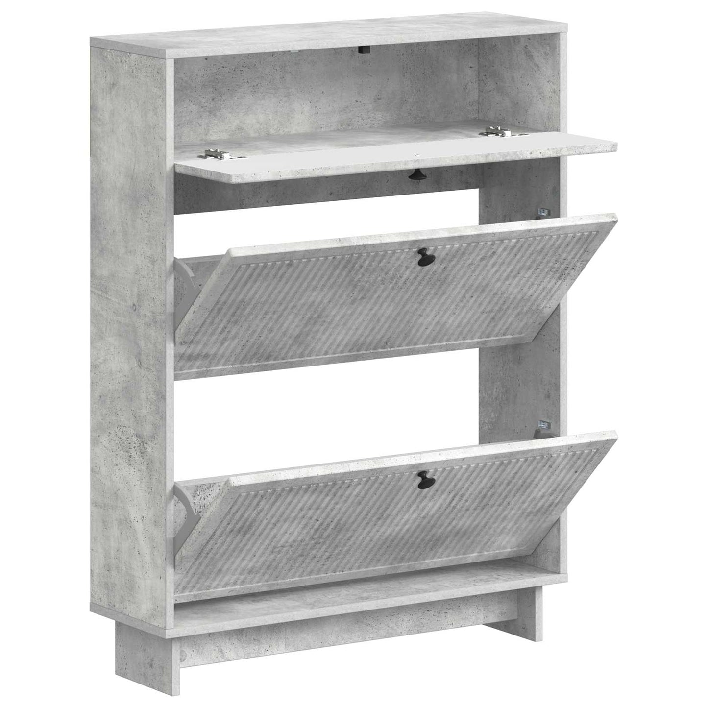Sko Skap EDE 78 x 24 x 103 cm Konstruert tre Betonggrå