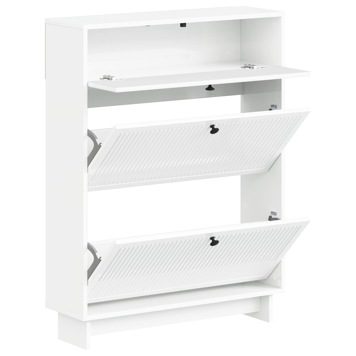 Sko Skap EDE 78 x 24 x 103 cm Konstruert tre Høgglans hvit