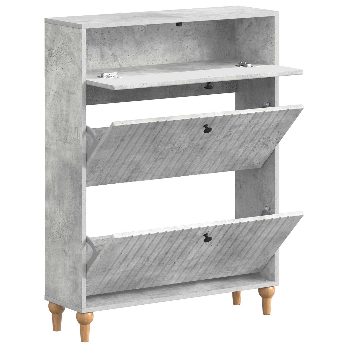 Sko Skap ALKMAAR 78 x 24 x 103 cm Konstruert tre Betonggrå