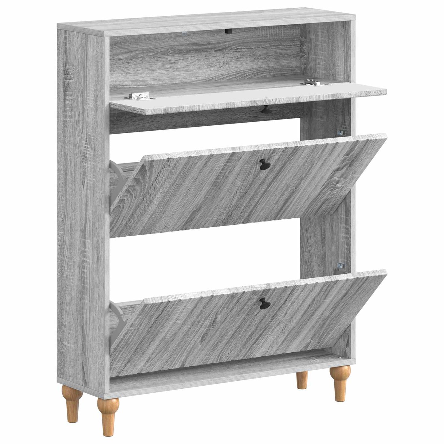 Sko Skap ALKMAAR 78 x 24 x 103 cm Konstruert tre Grå Sonoma