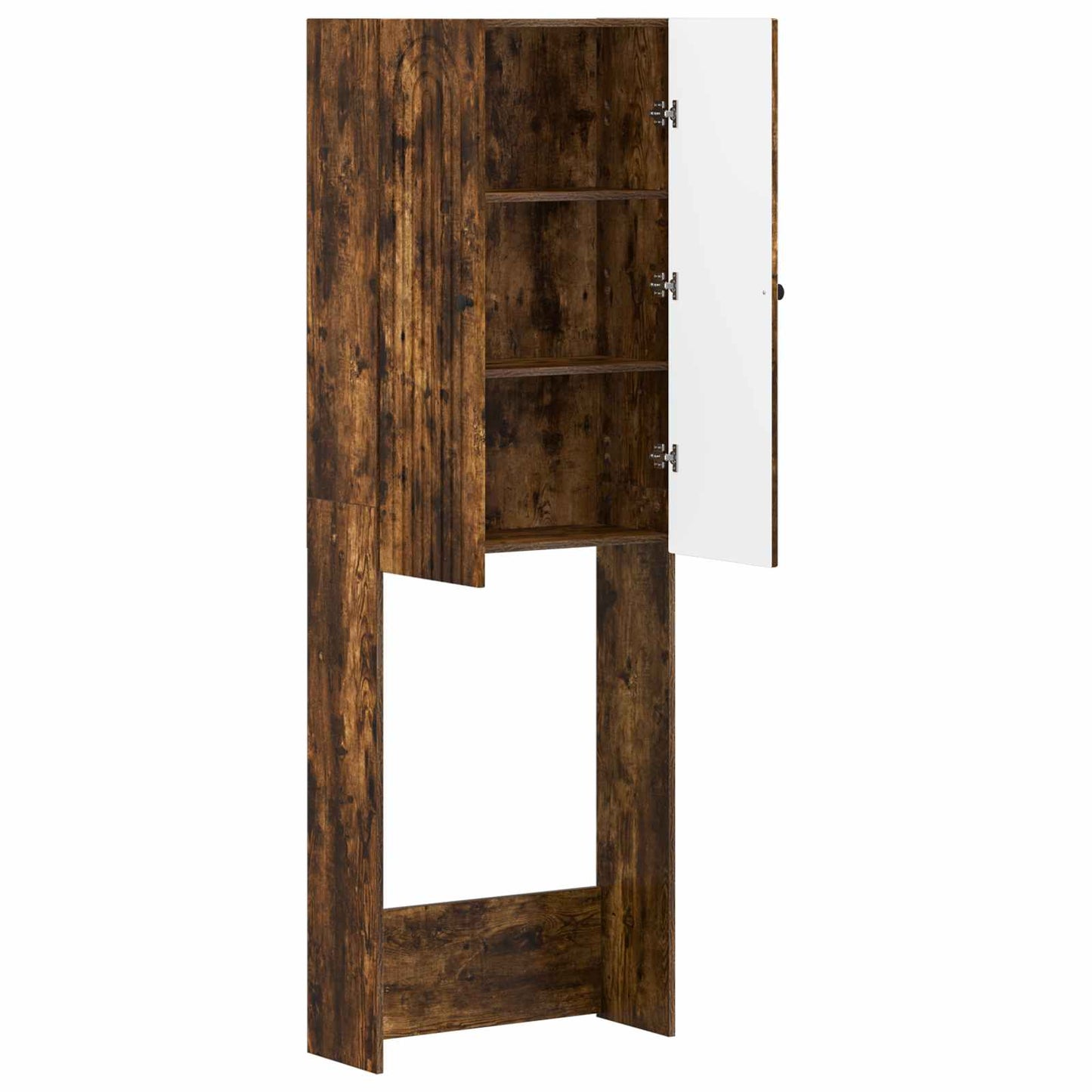 Toalett skap ALKMAAR Røkt Eik 66 x 25,5 x 190 cm Konstruert tre