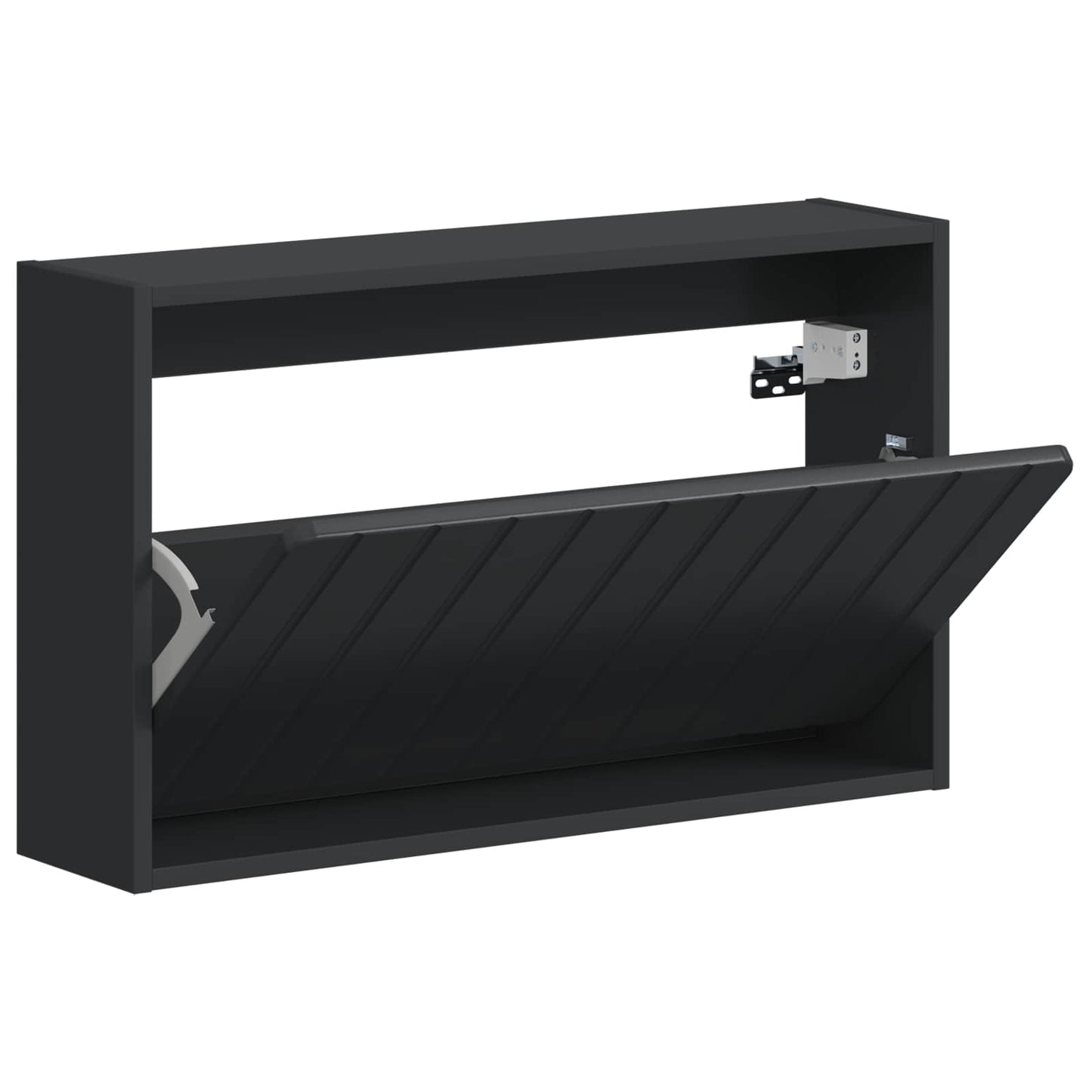 Vegghengt skoskap ZWOLLE 71 x 17 x 43 cm Konstruert tre Svart