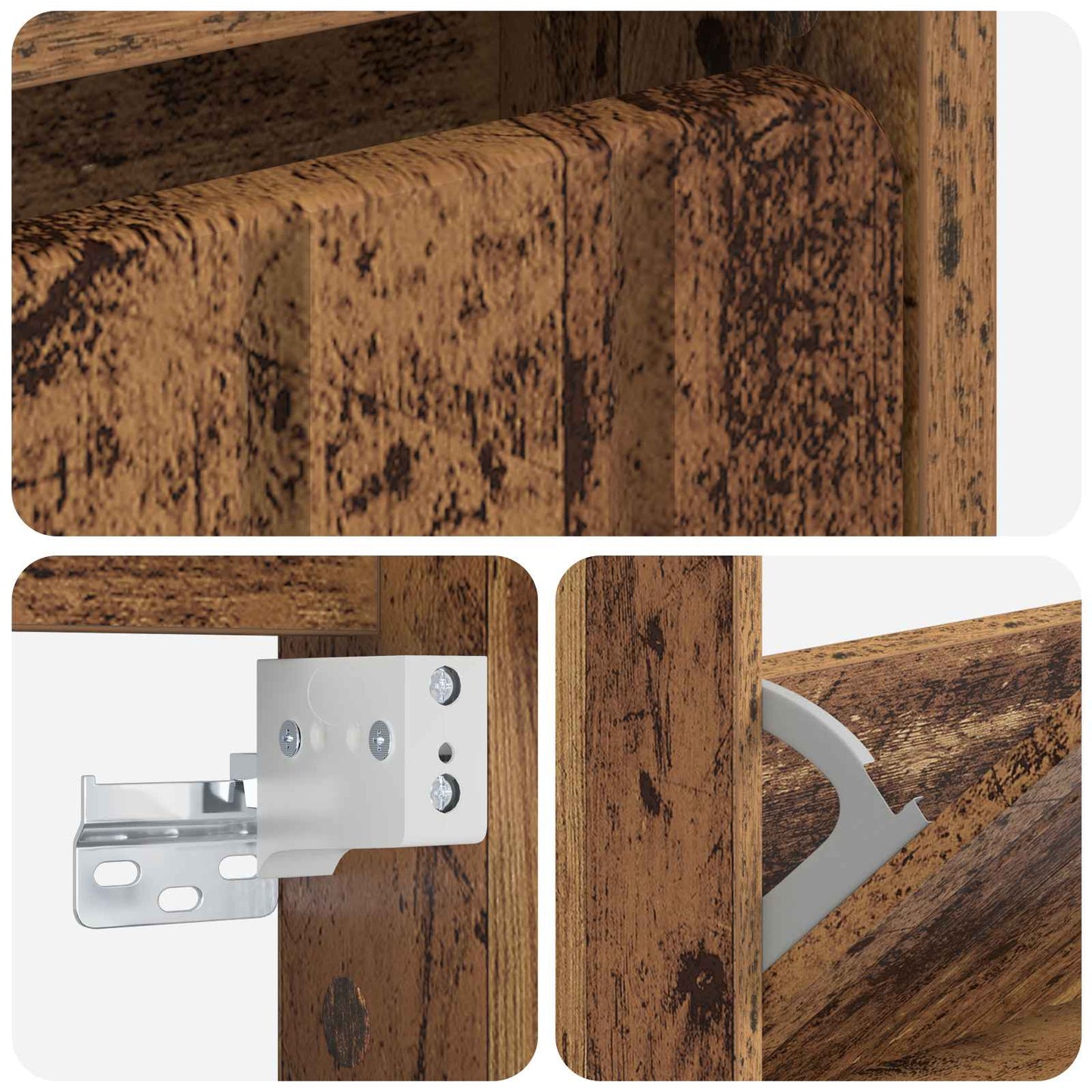 Vegghengt skoskap ZWOLLE 71 x 17 x 43 cm Konstruert tre