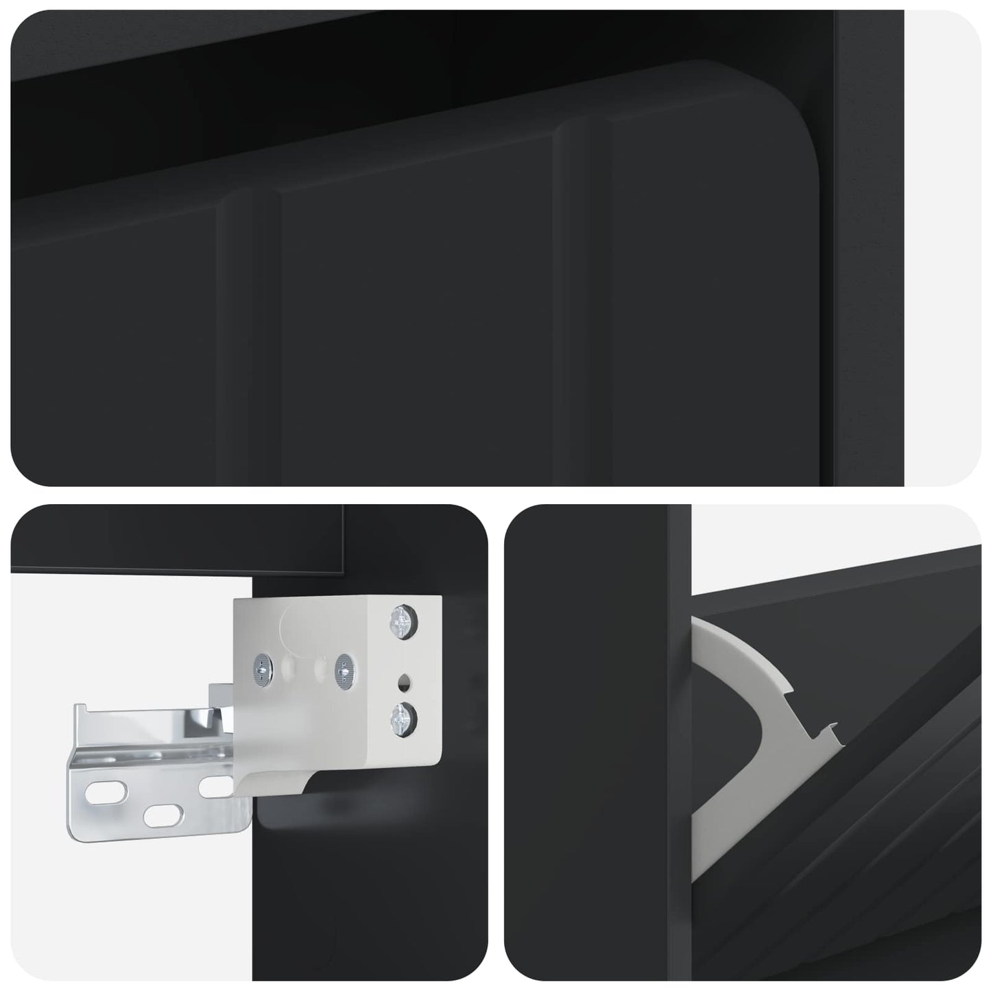 Vegghengt skoskap ZWOLLE 71 x 17 x 86 cm Konstruert tre Svart