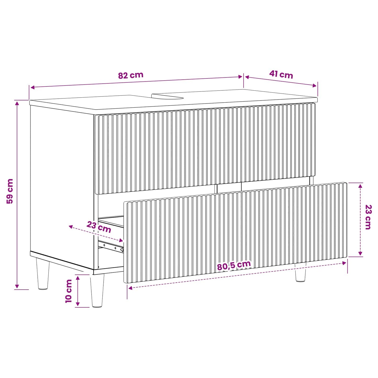 Baderomsvaskeskap ARNHEM Gammelt tre 82 x 41 x 59 cm