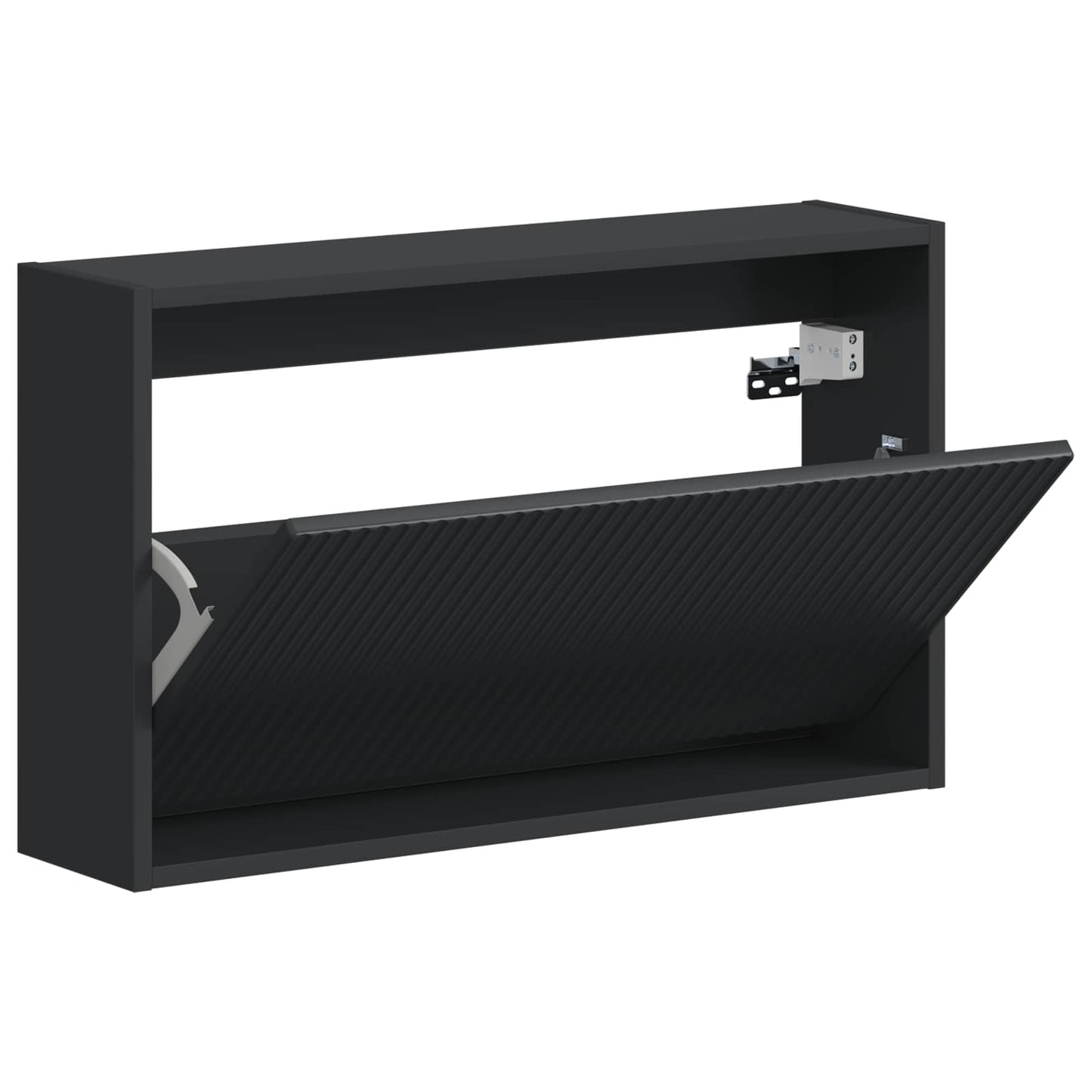 Vegghengt skoskap ARNHEM 71 x 17 x 43 cm Konstruert tre Svart