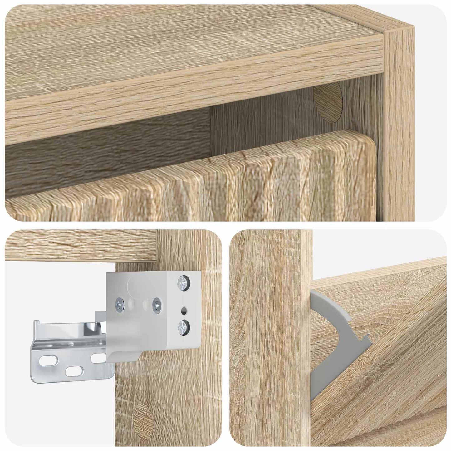 Vegghengt skoskap ARNHEM 71 x 17 x 43 cm Konstruert tre