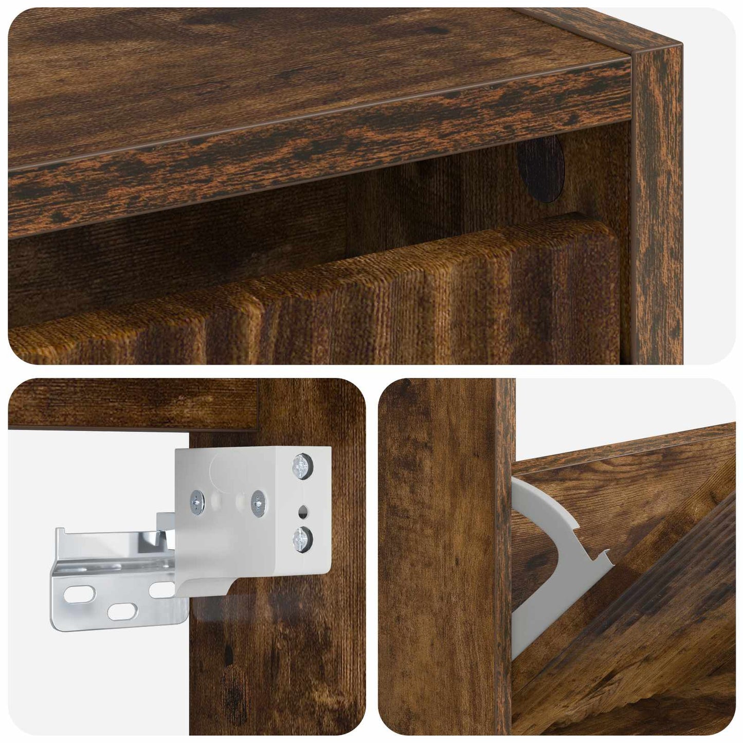 Vegghengt skoskap ARNHEM 71 x 17 x 86 cm Konstruert tre