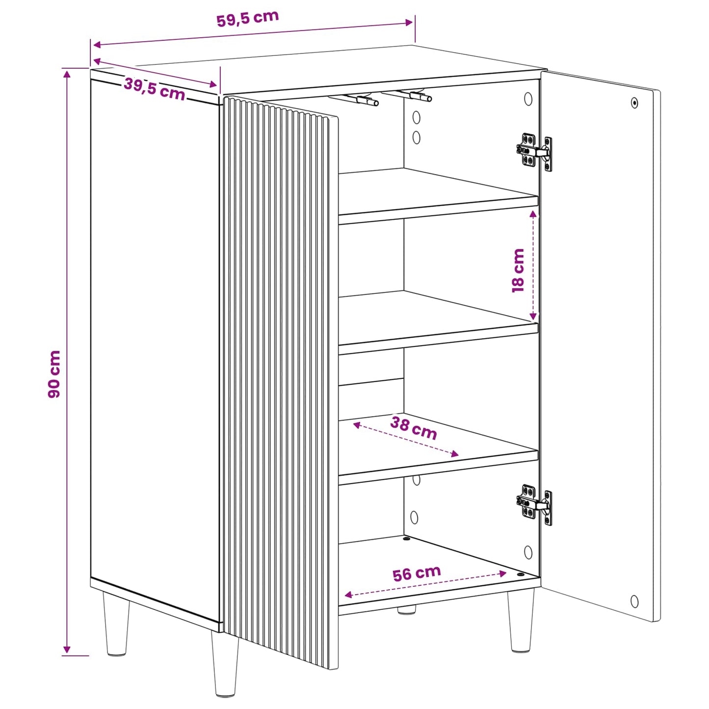 Sko Skap ARNHEM 59,5 x 39,5 x 90 cm Konstruert tre Grå Sonoma