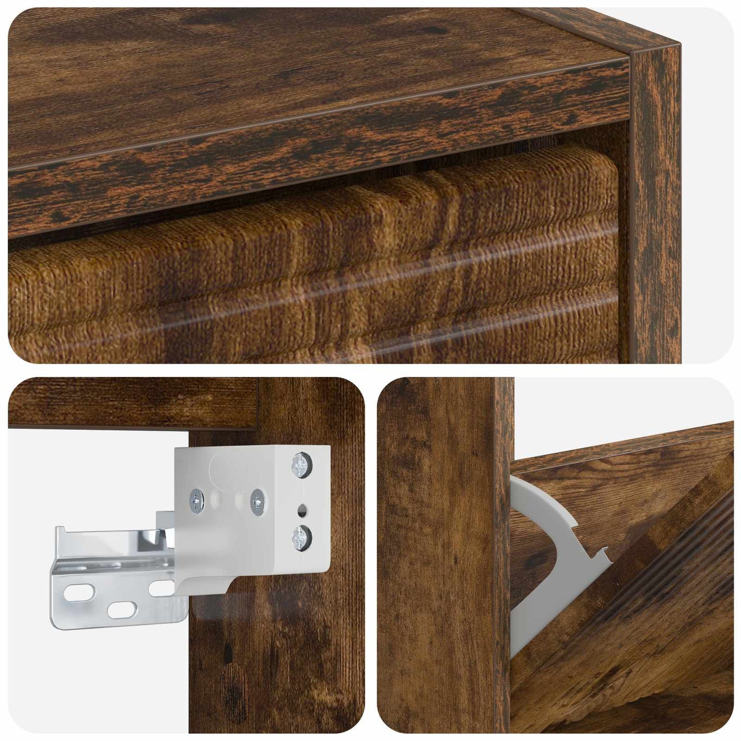 Vegghengt skoskap HAARLEM 71 x 17 x 86 cm Konstruert tre