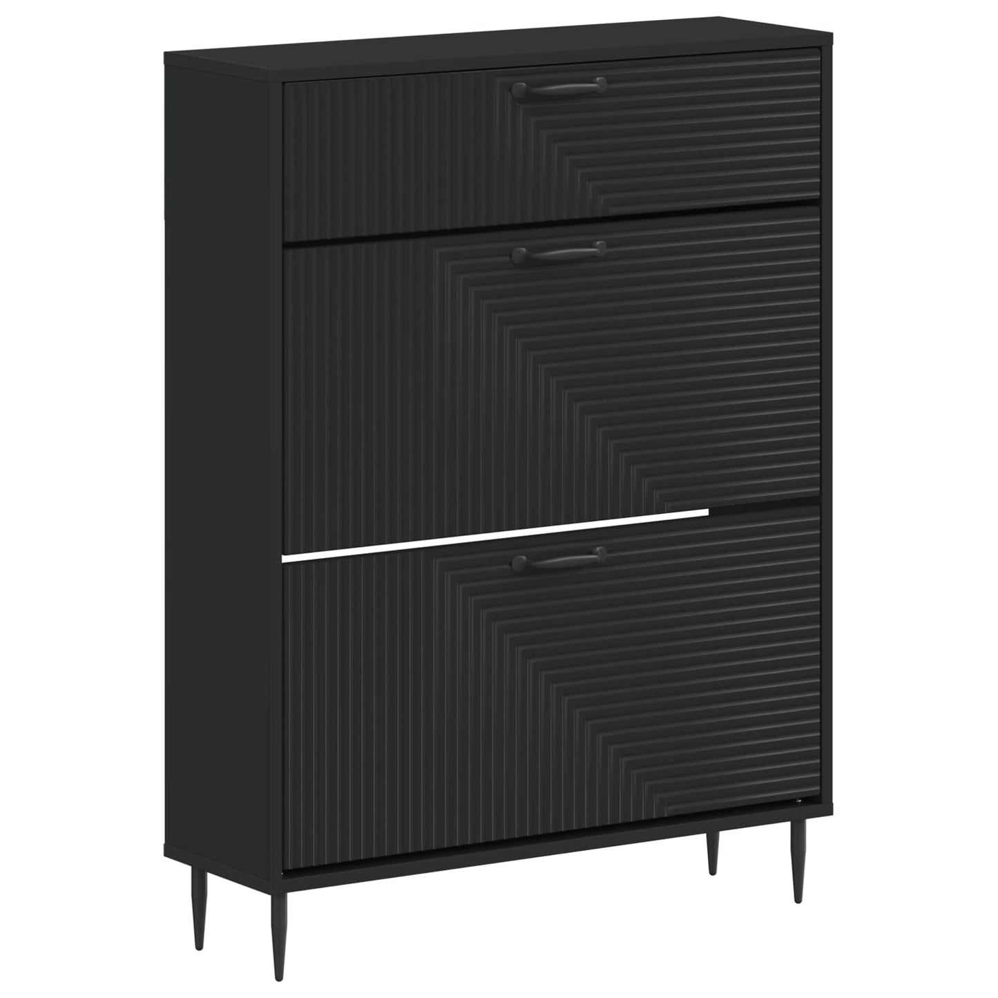 Sko Skap HAARLEM 78 x 24 x 103 cm Konstruert tre Svart