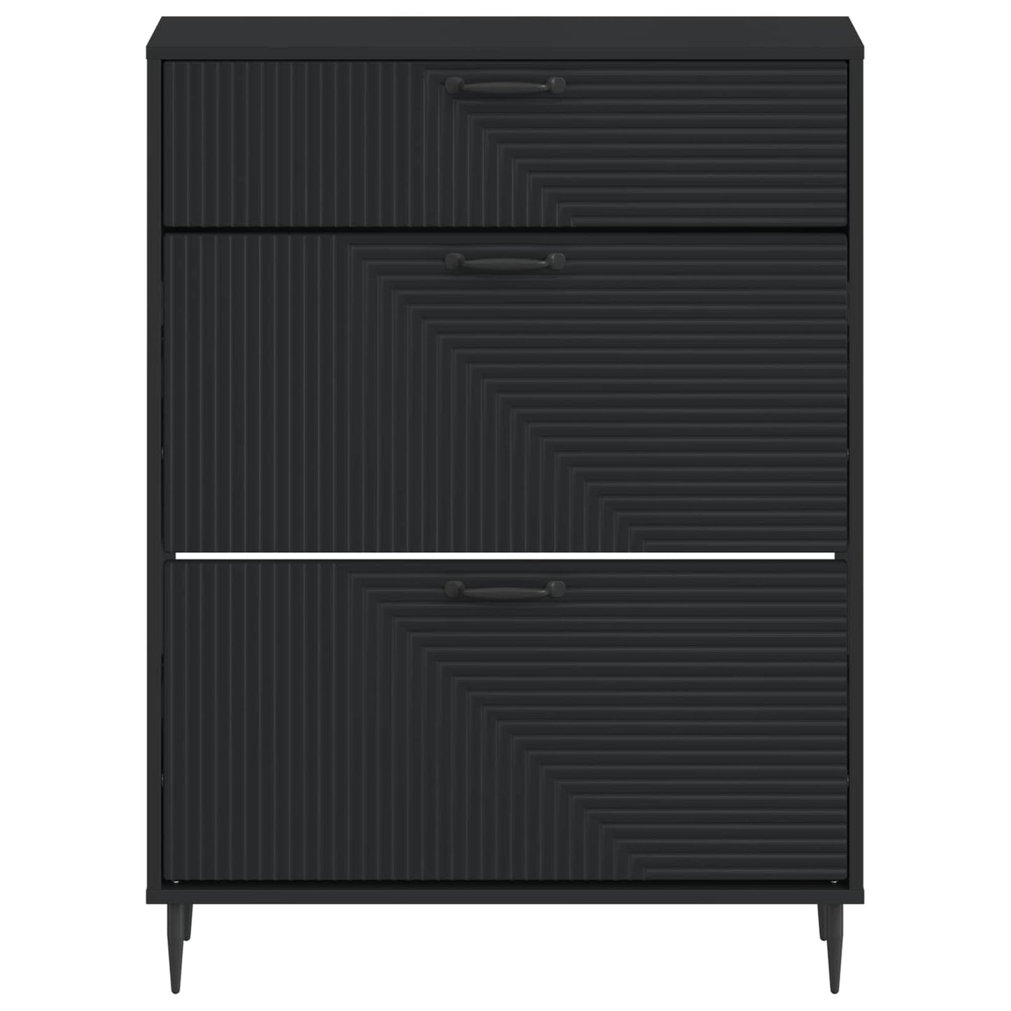 Sko Skap HAARLEM 78 x 24 x 103 cm Konstruert tre Svart