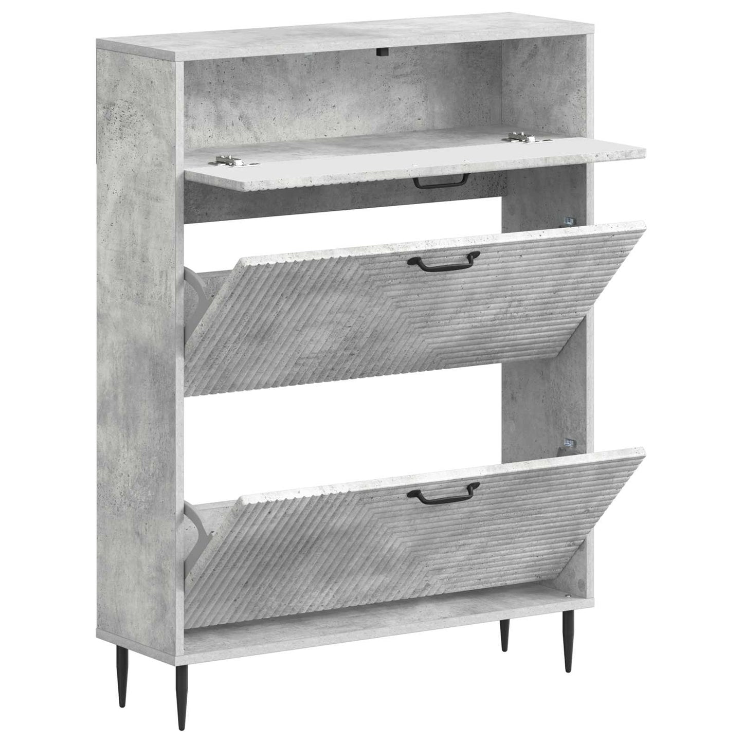 Sko Skap HAARLEM 78 x 24 x 103 cm Konstruert tre Betonggrå