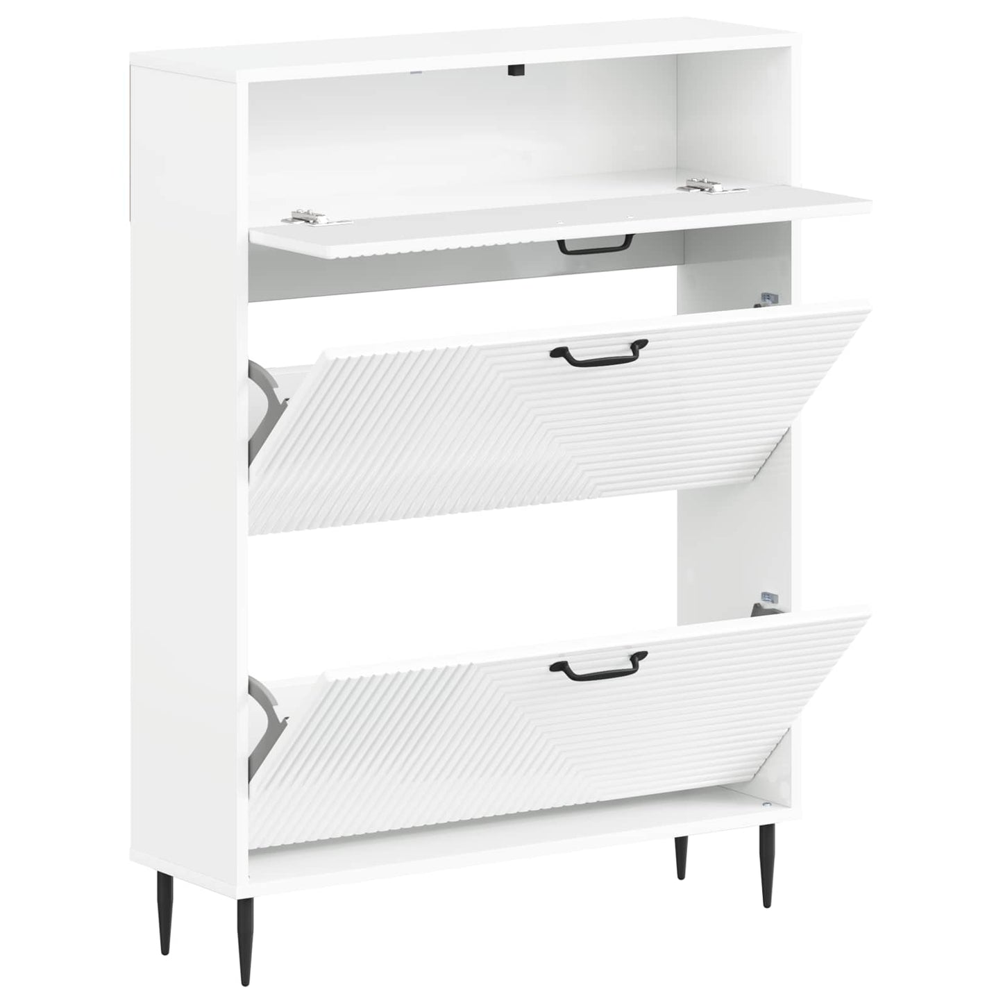 Sko Skap HAARLEM 78 x 24 x 103 cm Konstruert tre Høgglans hvit