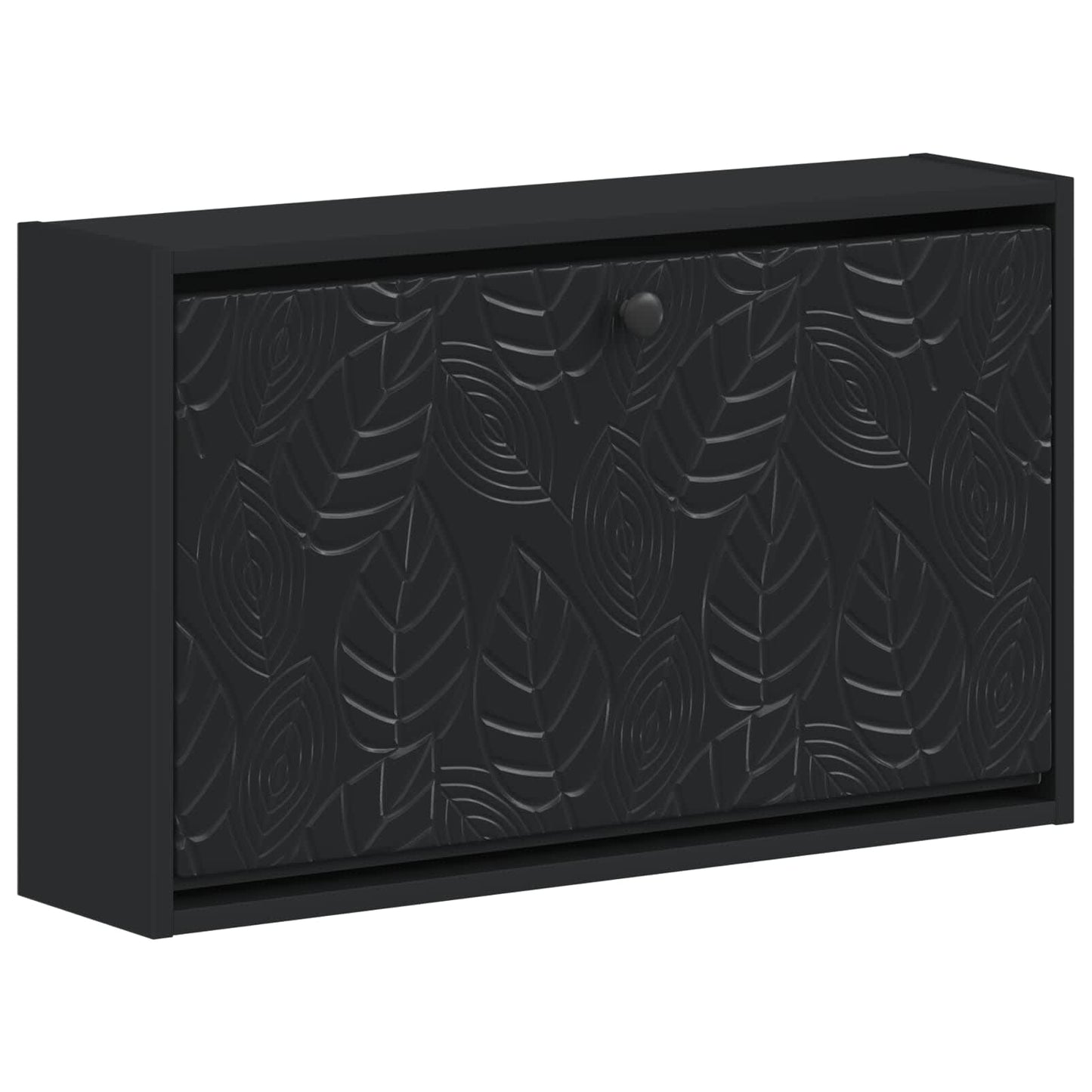 Vegghengt skoskap DELFT 71 x 17 x 43 cm Konstruert tre Svart