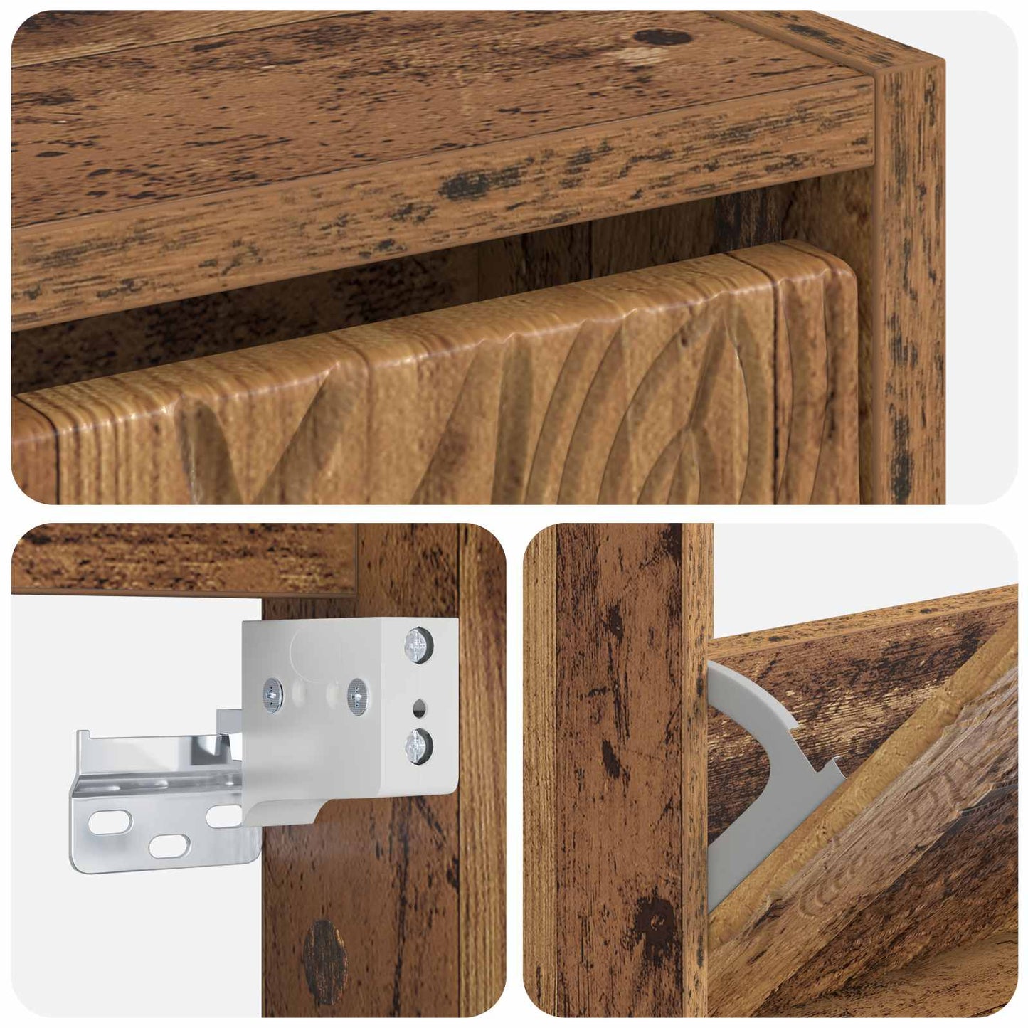 Vegghengt skoskap DELFT 71 x 17 x 86 cm Konstruert tre