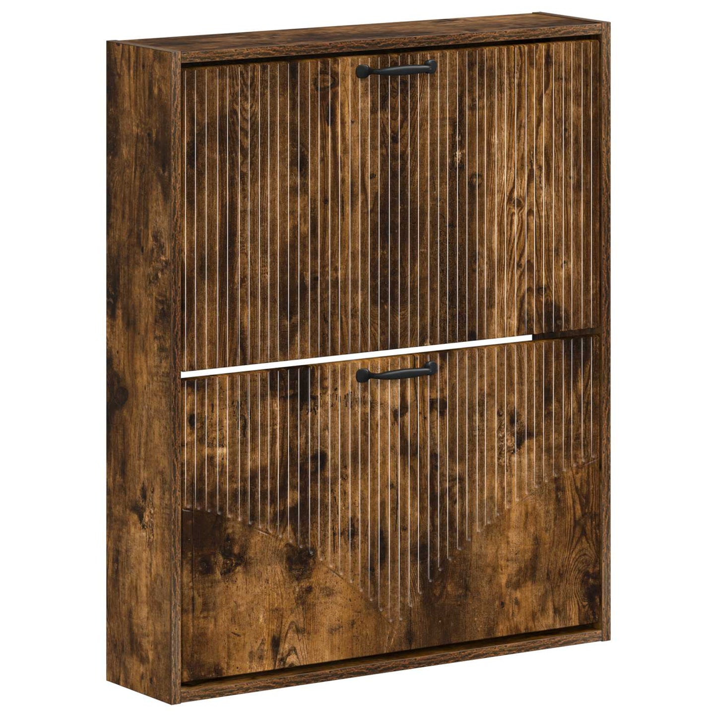 Vegghengt skoskap HOORN 71 x 17 x 86 cm Konstruert tre Røkt Eik