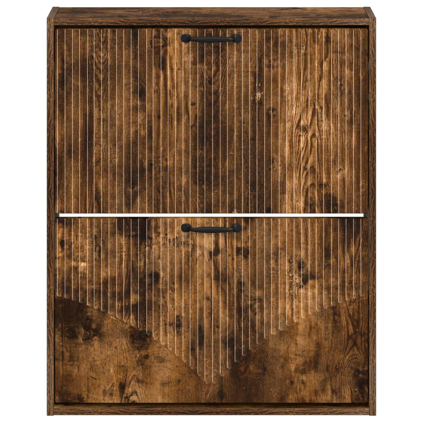 Vegghengt skoskap HOORN 71 x 17 x 86 cm Konstruert tre Røkt Eik