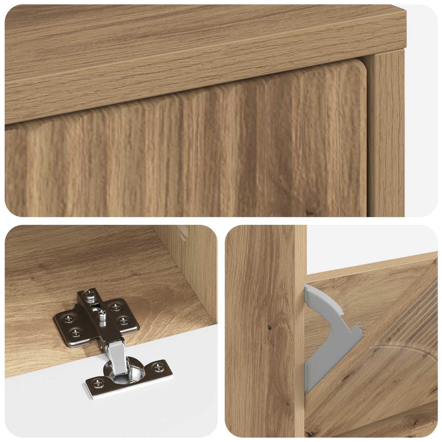 Sko Skap HOORN 78 x 24 x 100 cm Konstruert tre Artisan eik