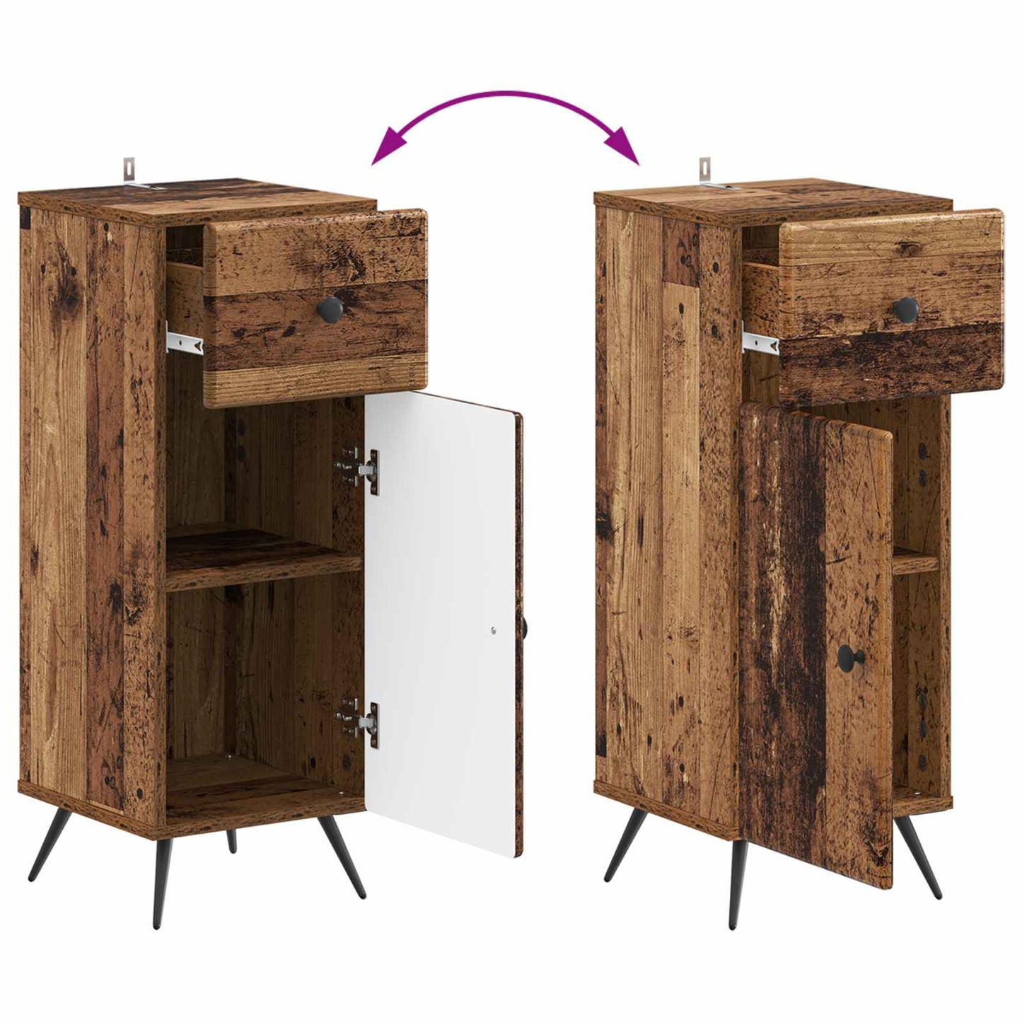 Baderom Oppbevaringsskap BREDA Gammelt tre 30 x 31 x 80 cm