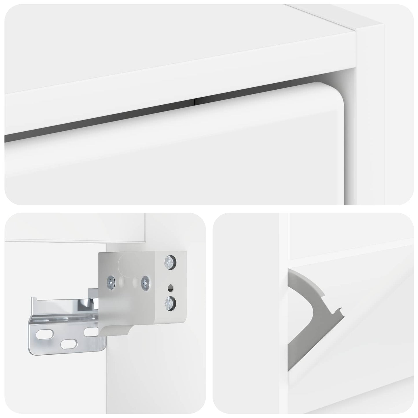 Vegghengt skoskap BREDA 71 x 17 x 43 cm Konstruert tre Hvit
