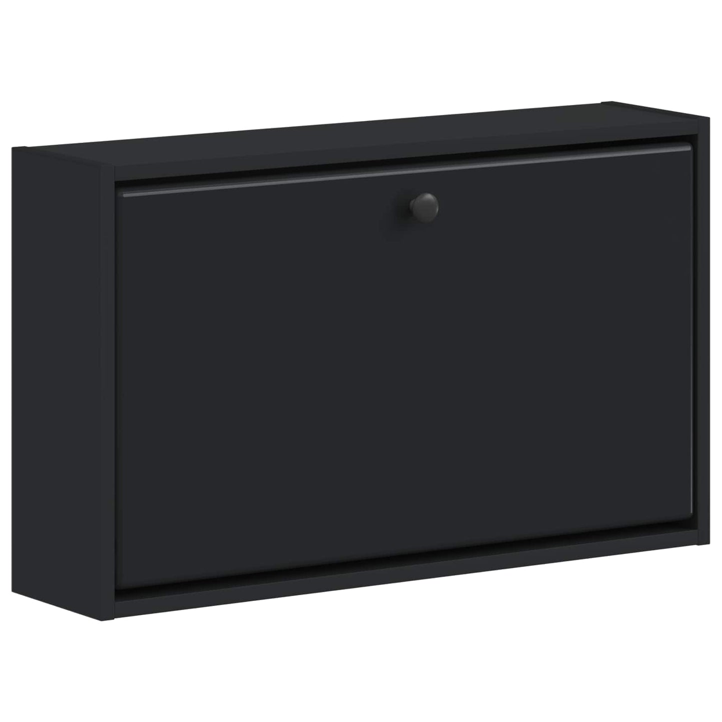 Vegghengt skoskap BREDA 71 x 17 x 43 cm Konstruert tre Svart