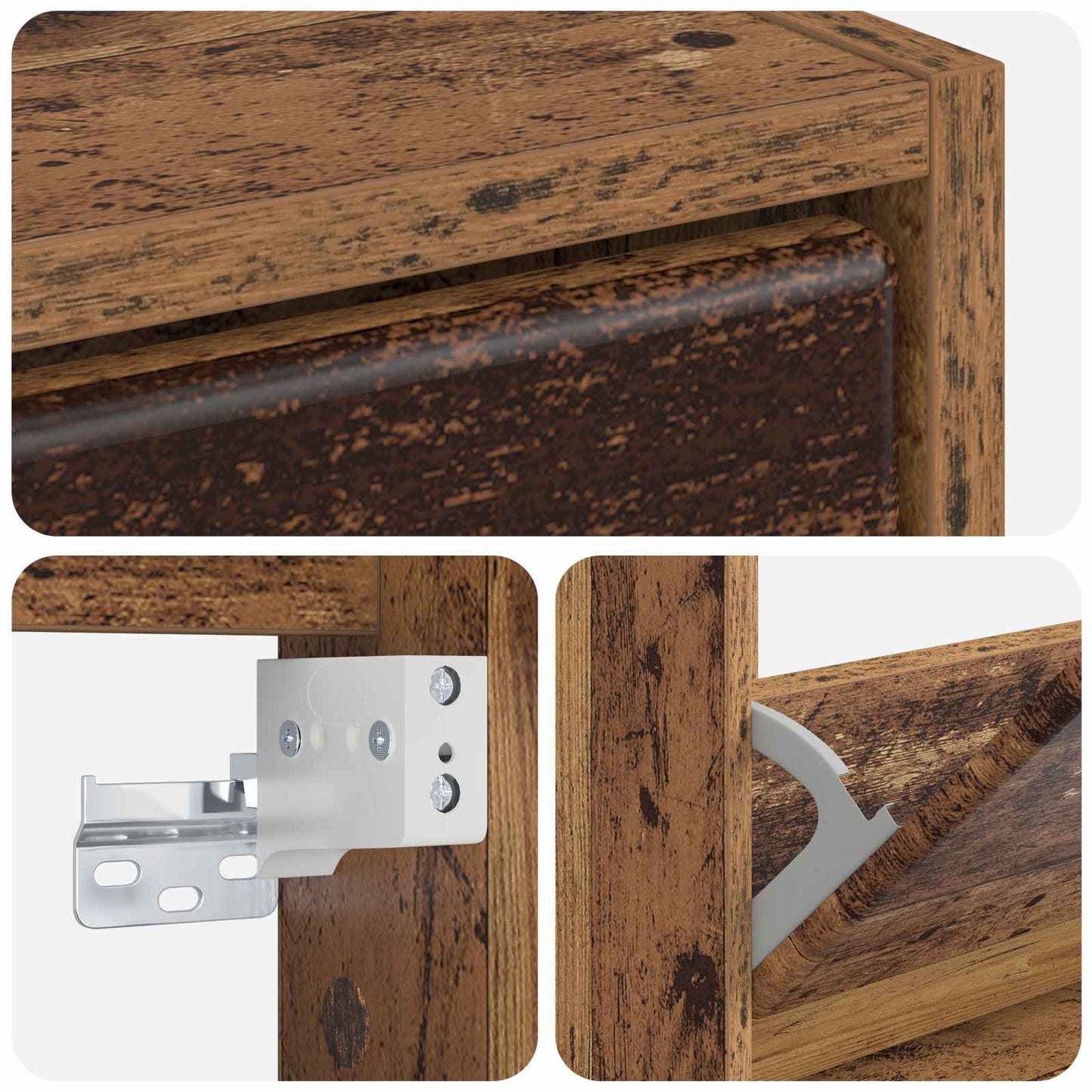 Vegghengt skoskap BREDA 71 x 17 x 86 cm Konstruert tre