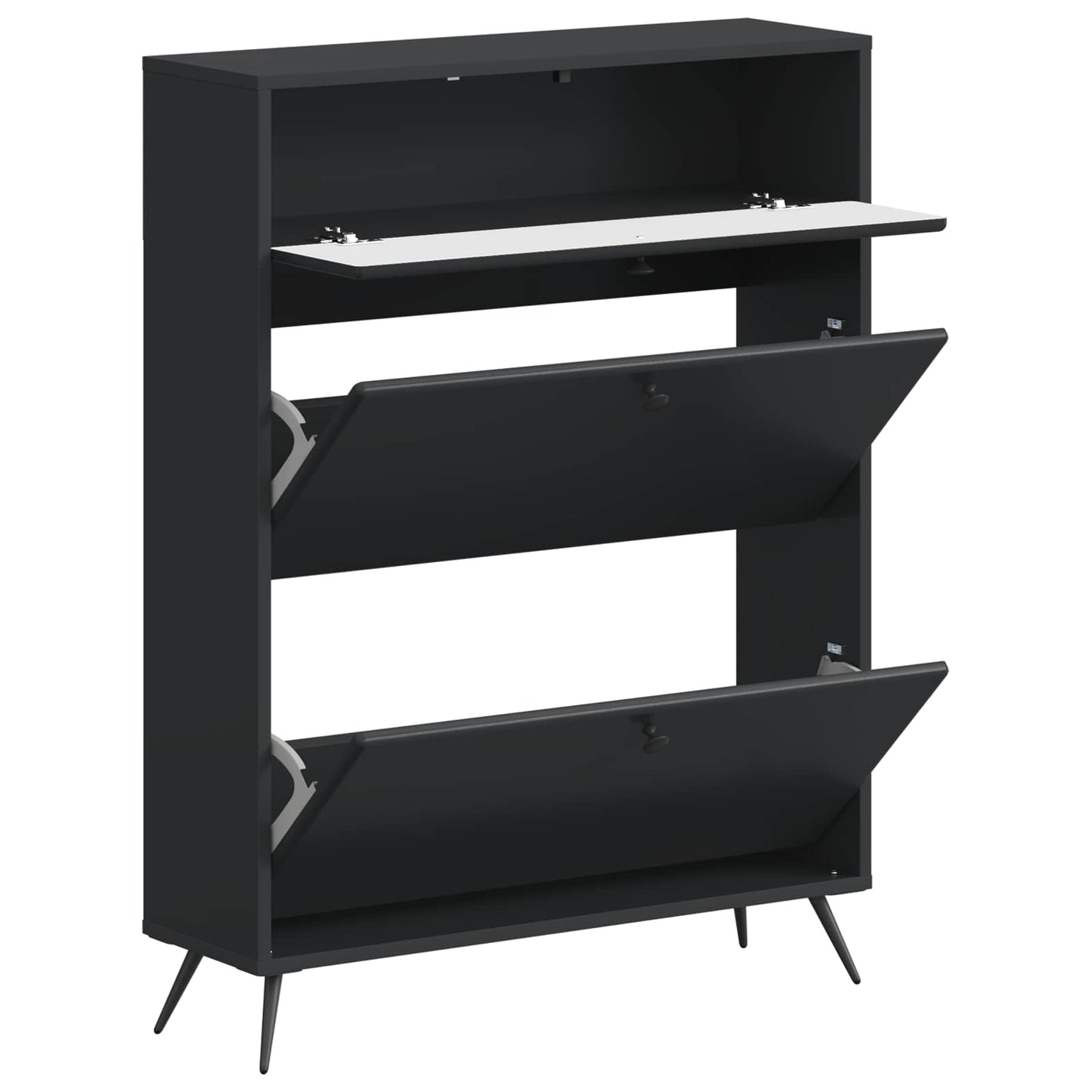 Sko Skap BREDA 78 x 24 x 103 cm Konstruert tre Svart