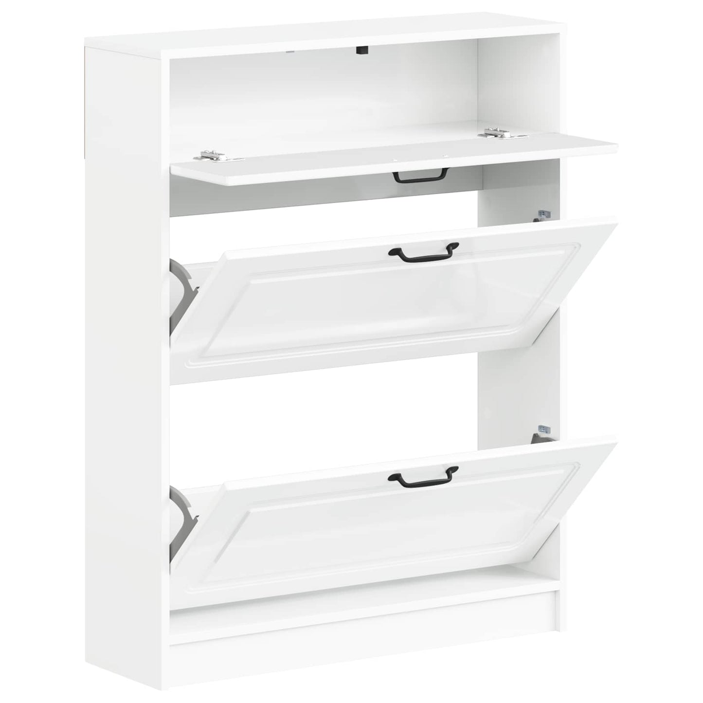 Sko Skap UTRECHT 78 x 24 x 100 cm Konstruert tre Høgglans hvit