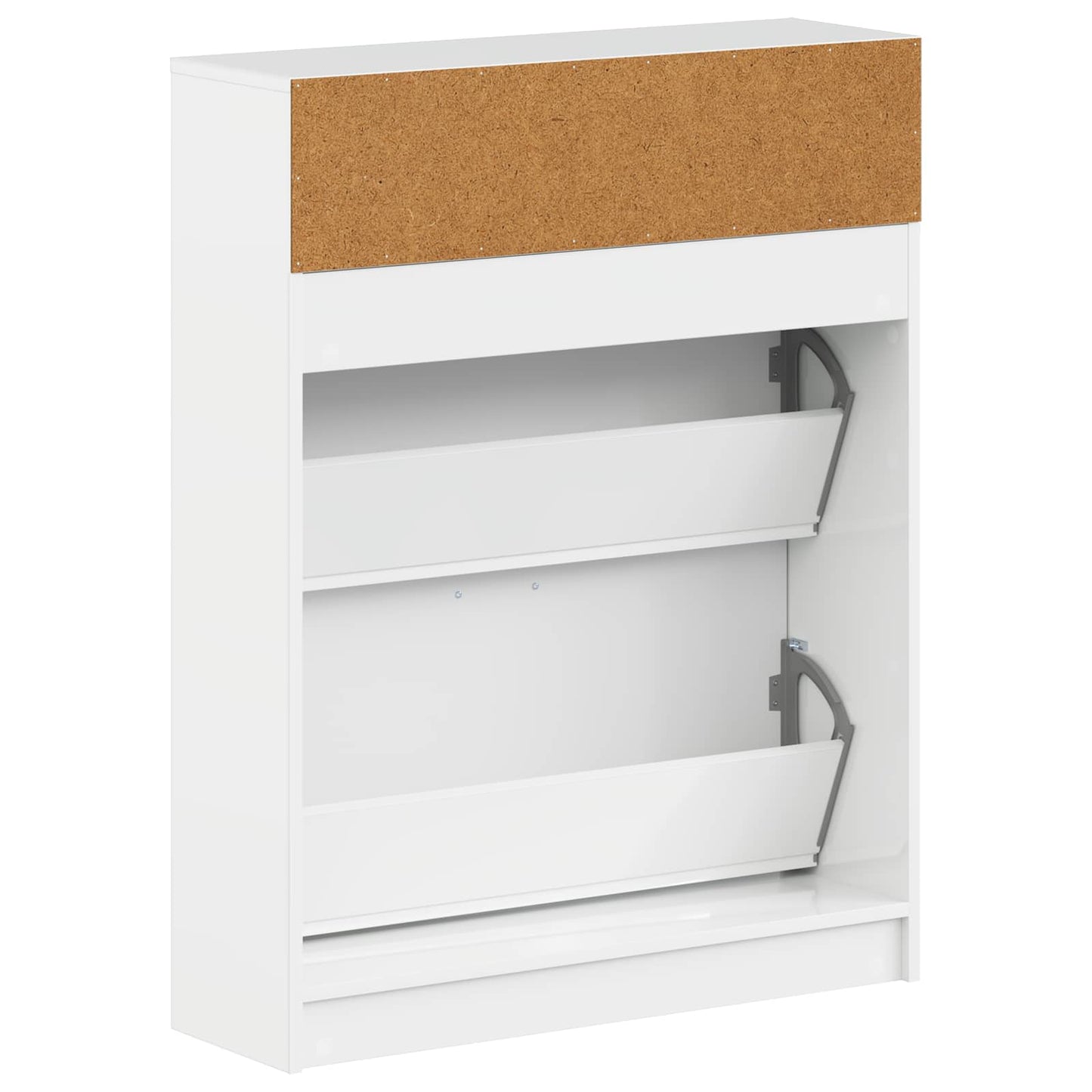 Sko Skap UTRECHT 78 x 24 x 100 cm Konstruert tre Høgglans hvit