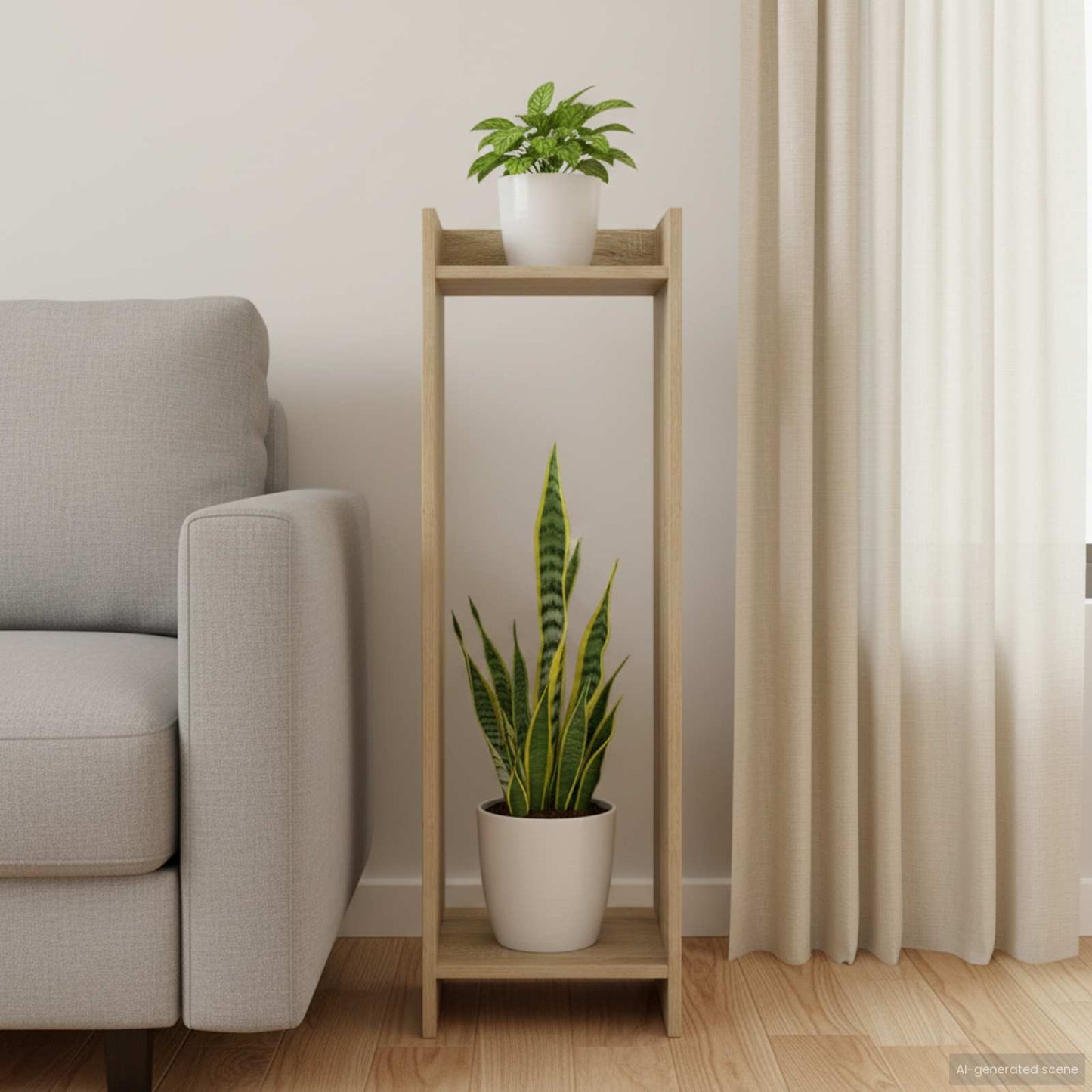 Planteholder Sonoma eik 30 x 30 x 100 cm Konstruert tre