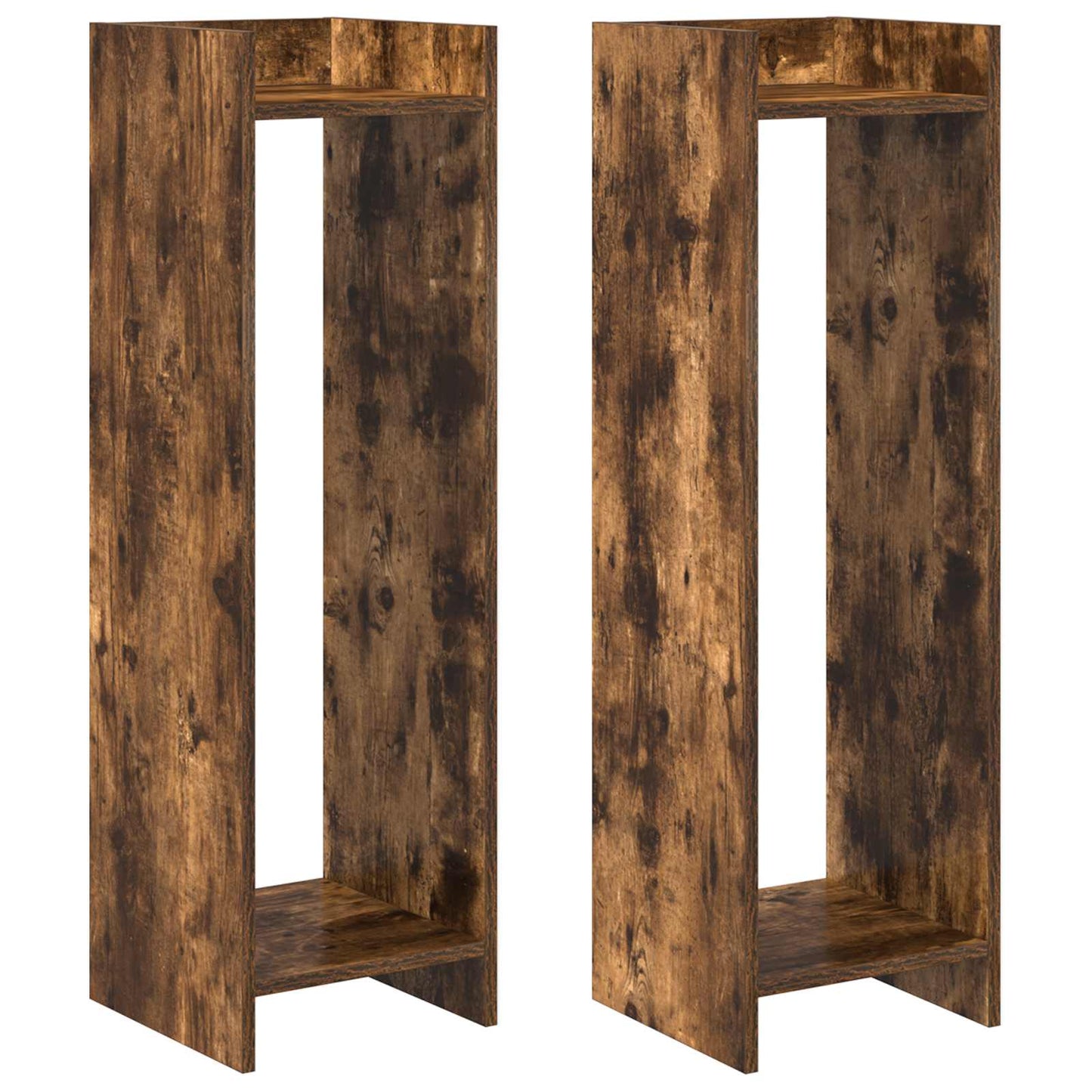 Planteholder 2 stk. Røkt Eik 30 x 30 x 100 cm Konstruert tre