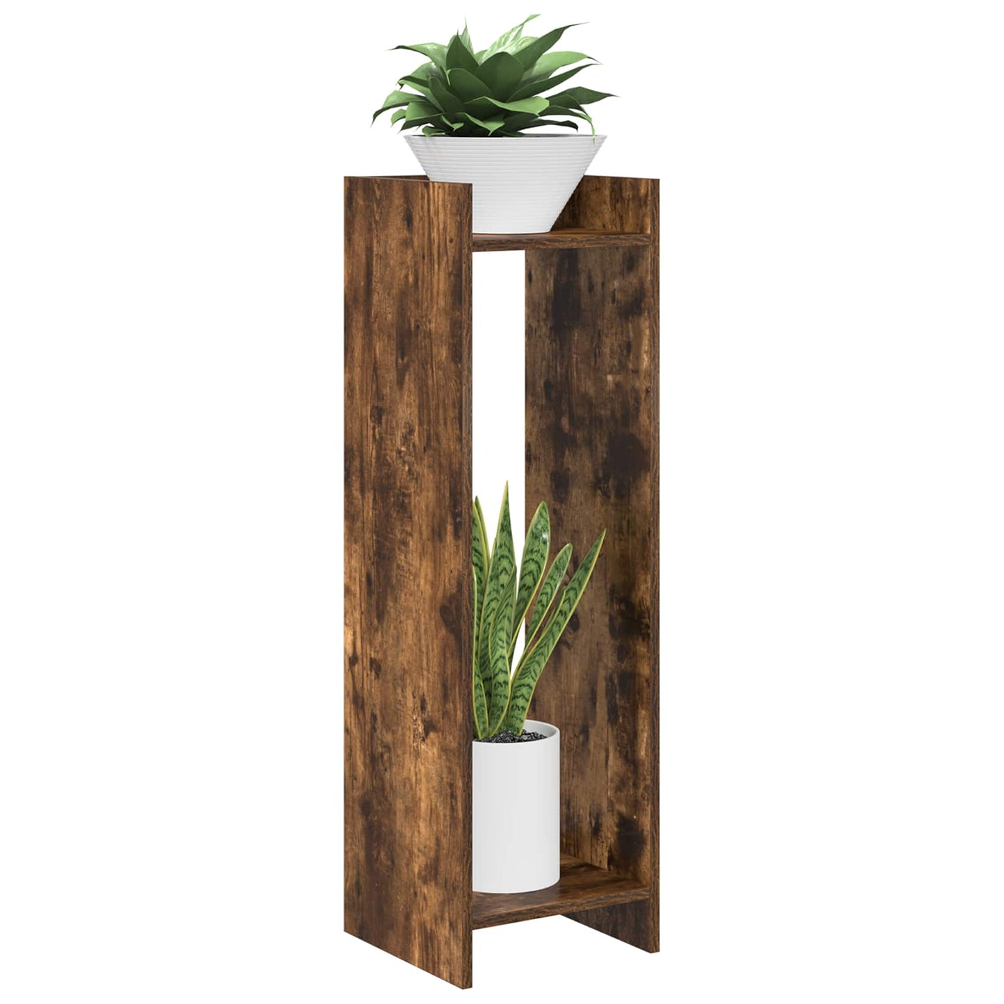 Planteholder 2 stk. Røkt Eik 30 x 30 x 100 cm Konstruert tre