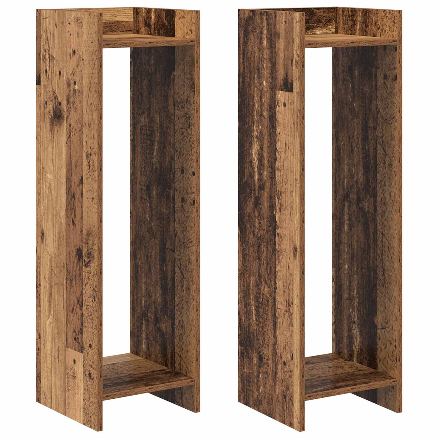 Planteholder 2 stk. Gammelt tre 30 x 30 x 100 cm Konstruert tre