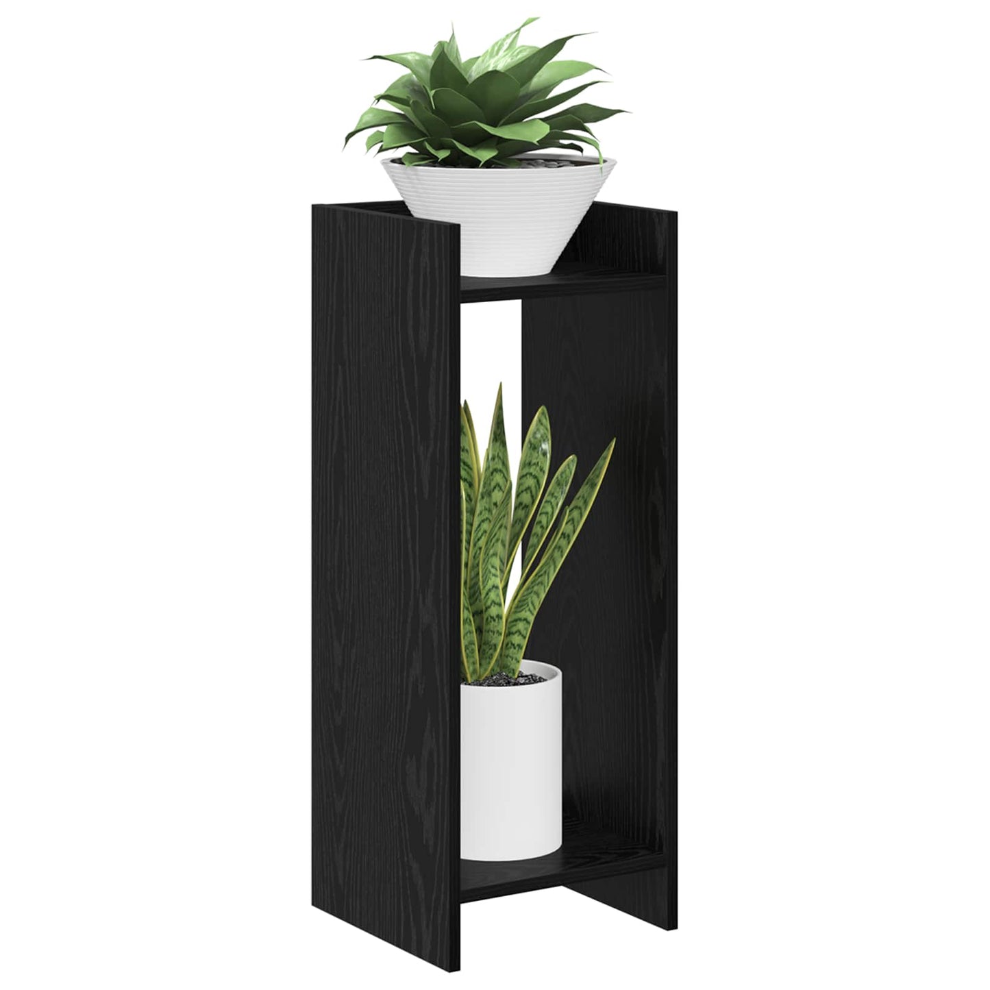 Planteholder Svart Eik 30 x 30 x 80 cm Konstruert tre