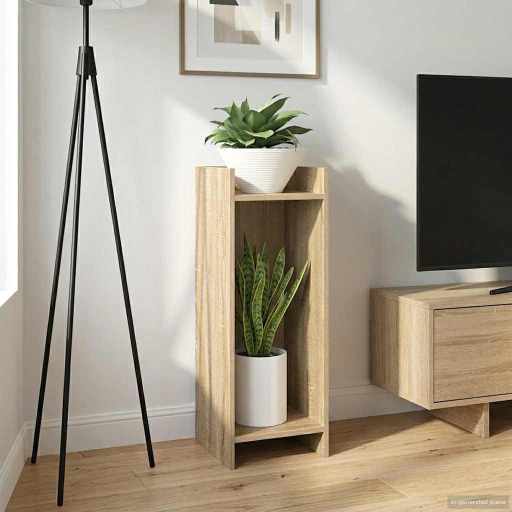 Planteholder Sonoma eik 30 x 30 x 80 cm Konstruert tre