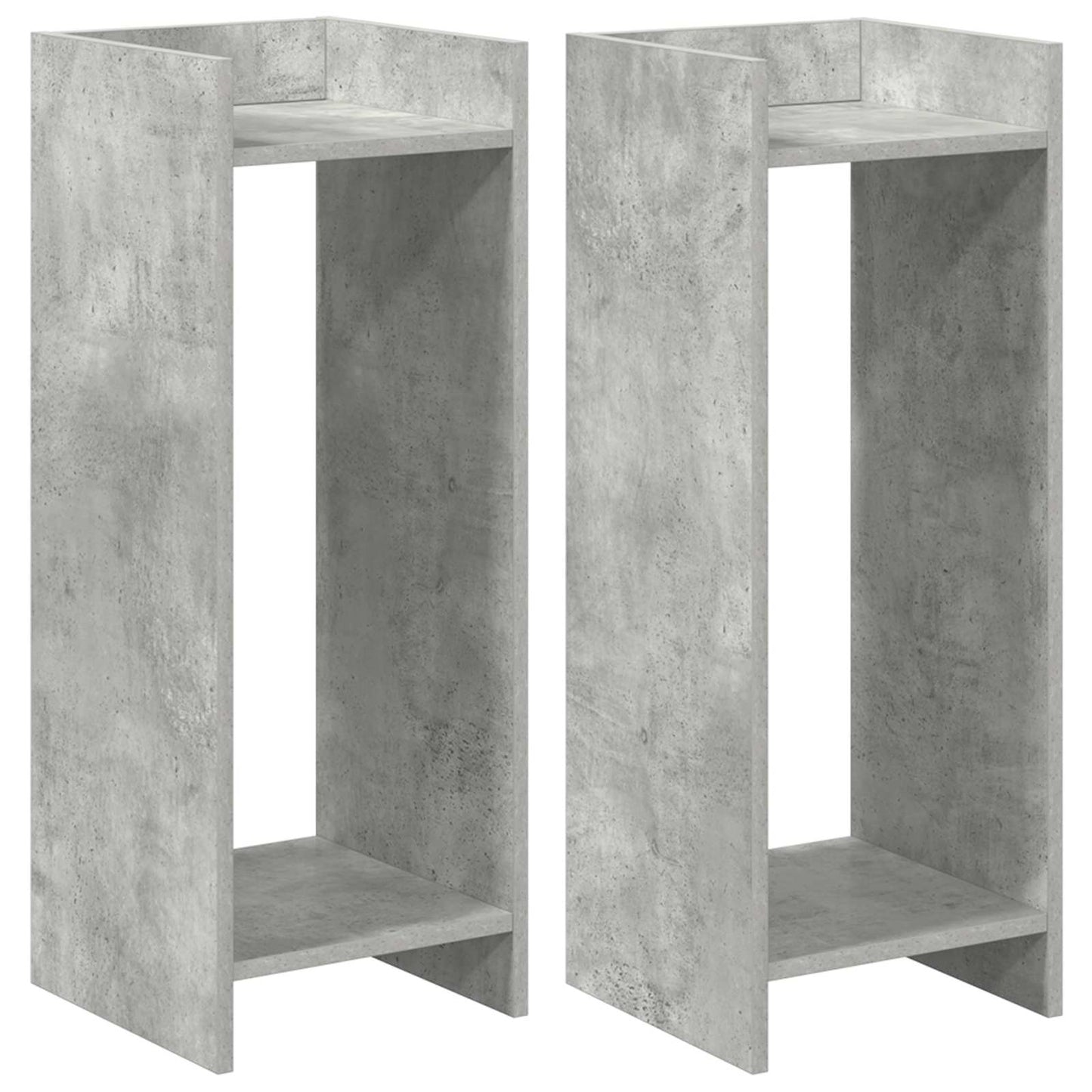 Planteholder 2 stk. BetongGrå 30 x 30 x 80 cm Konstruert tre