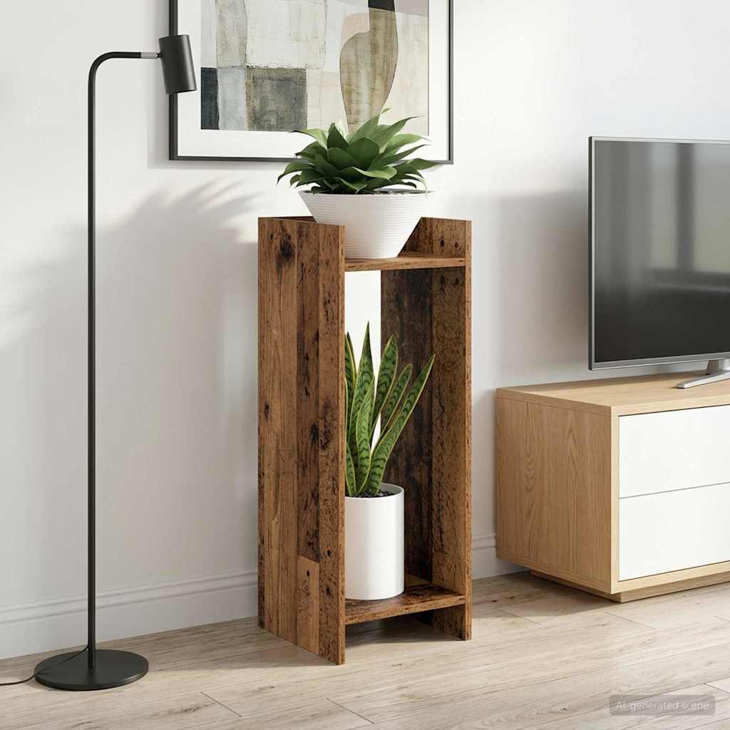 Planteholder 2 stk. Gammelt tre 30 x 30 x 80 cm Konstruert tre