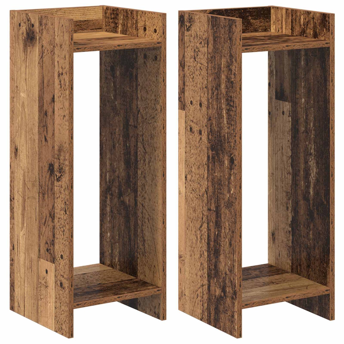 Planteholder 2 stk. Gammelt tre 30 x 30 x 80 cm Konstruert tre