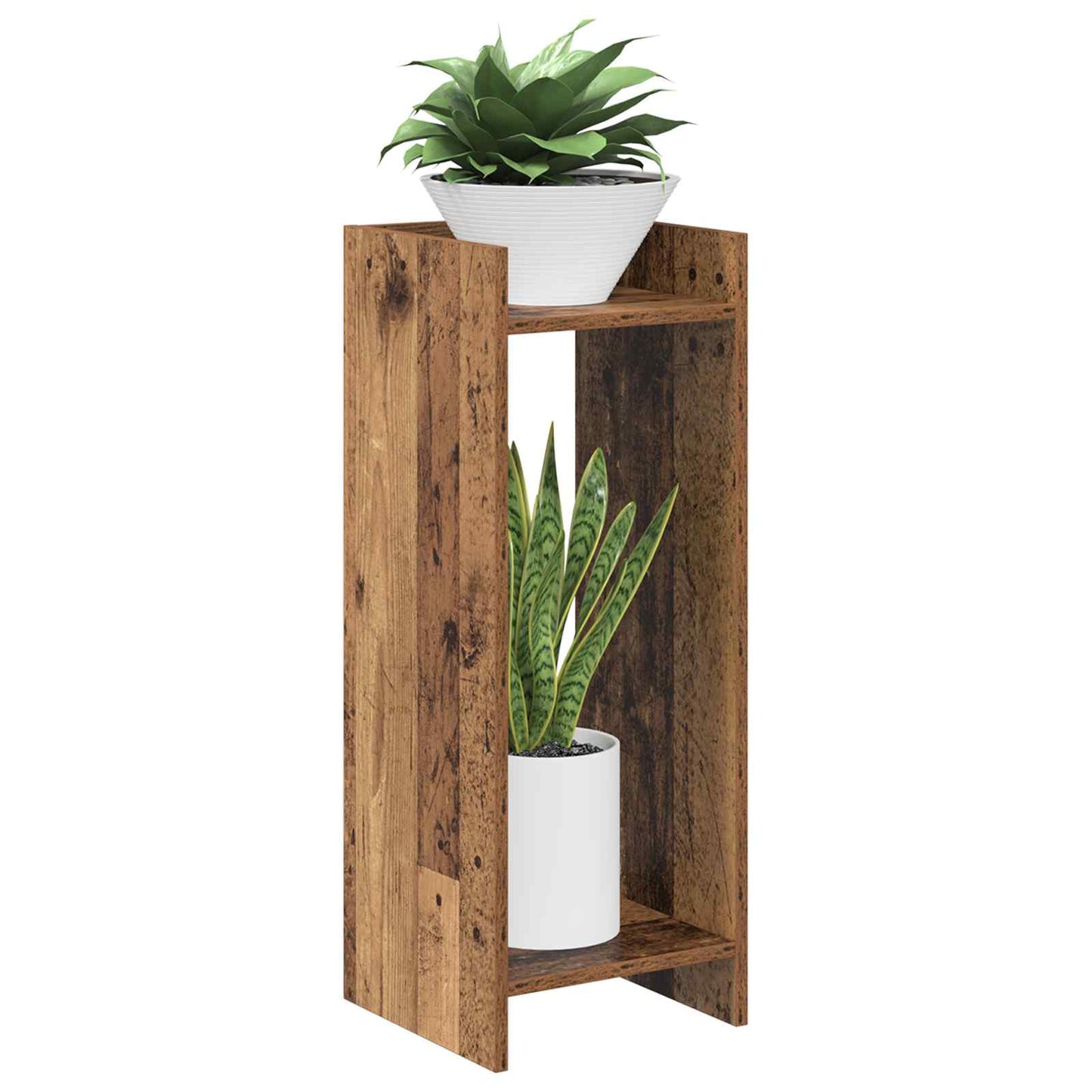 Planteholder 2 stk. Gammelt tre 30 x 30 x 80 cm Konstruert tre