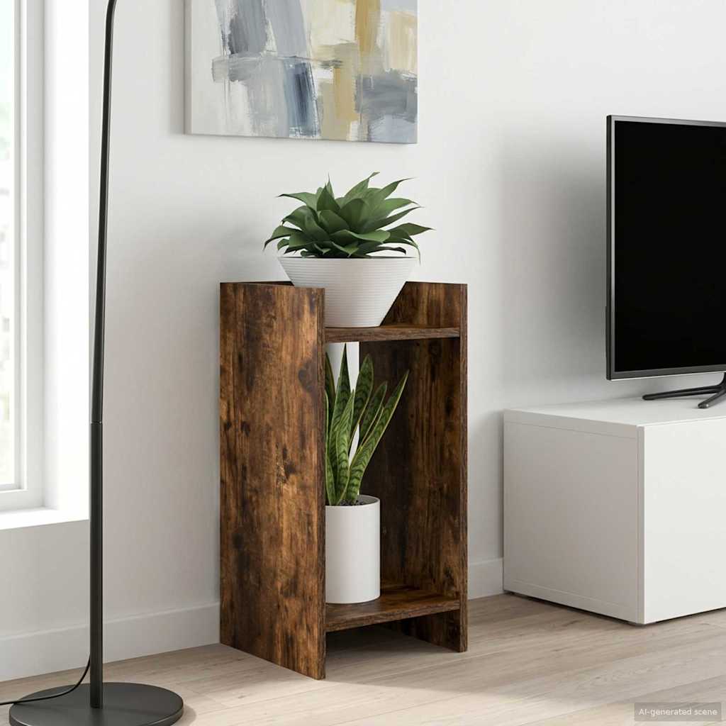 Planteholder Røkt Eik 30 x 30 x 60 cm Konstruert tre