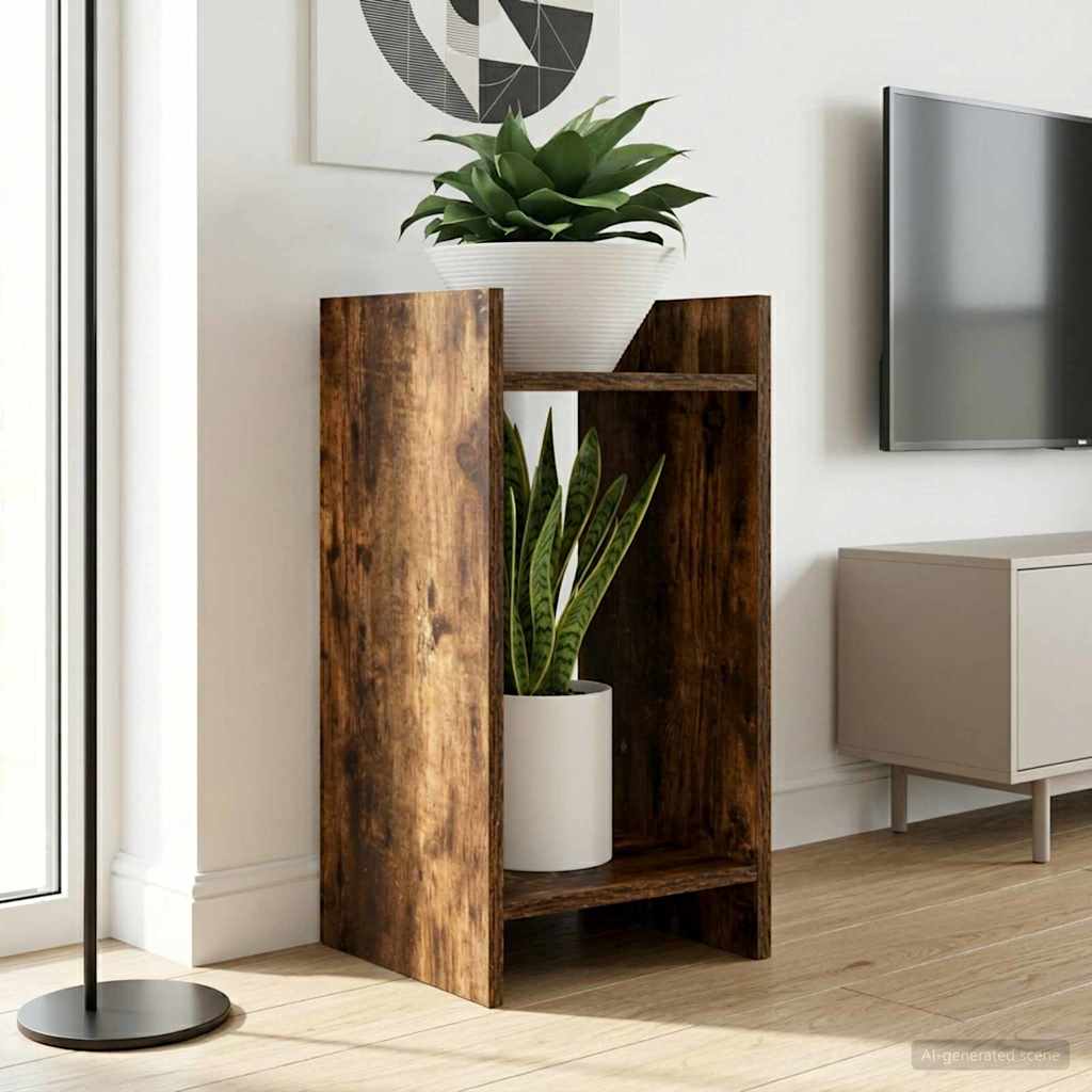 Planteholder 2 stk. Røkt Eik 30 x 30 x 60 cm Konstruert tre