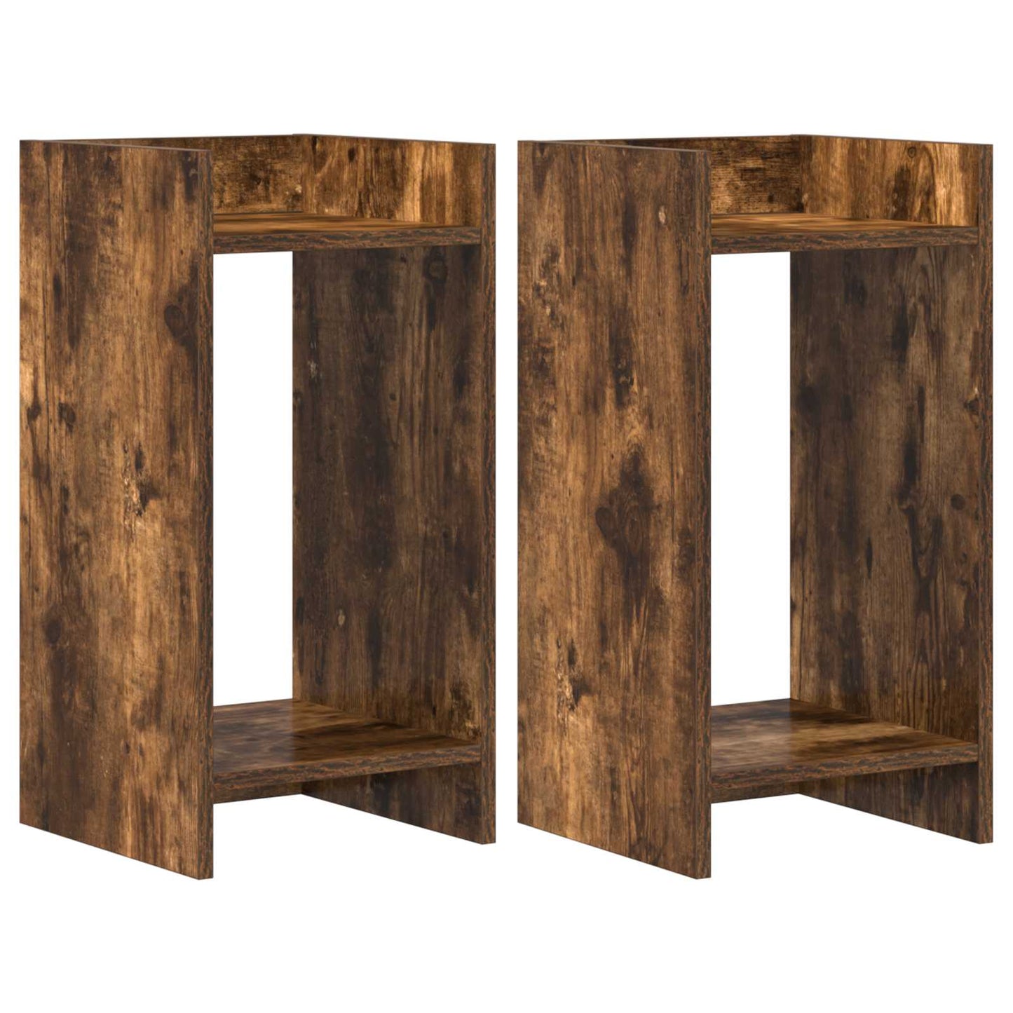 Planteholder 2 stk. Røkt Eik 30 x 30 x 60 cm Konstruert tre