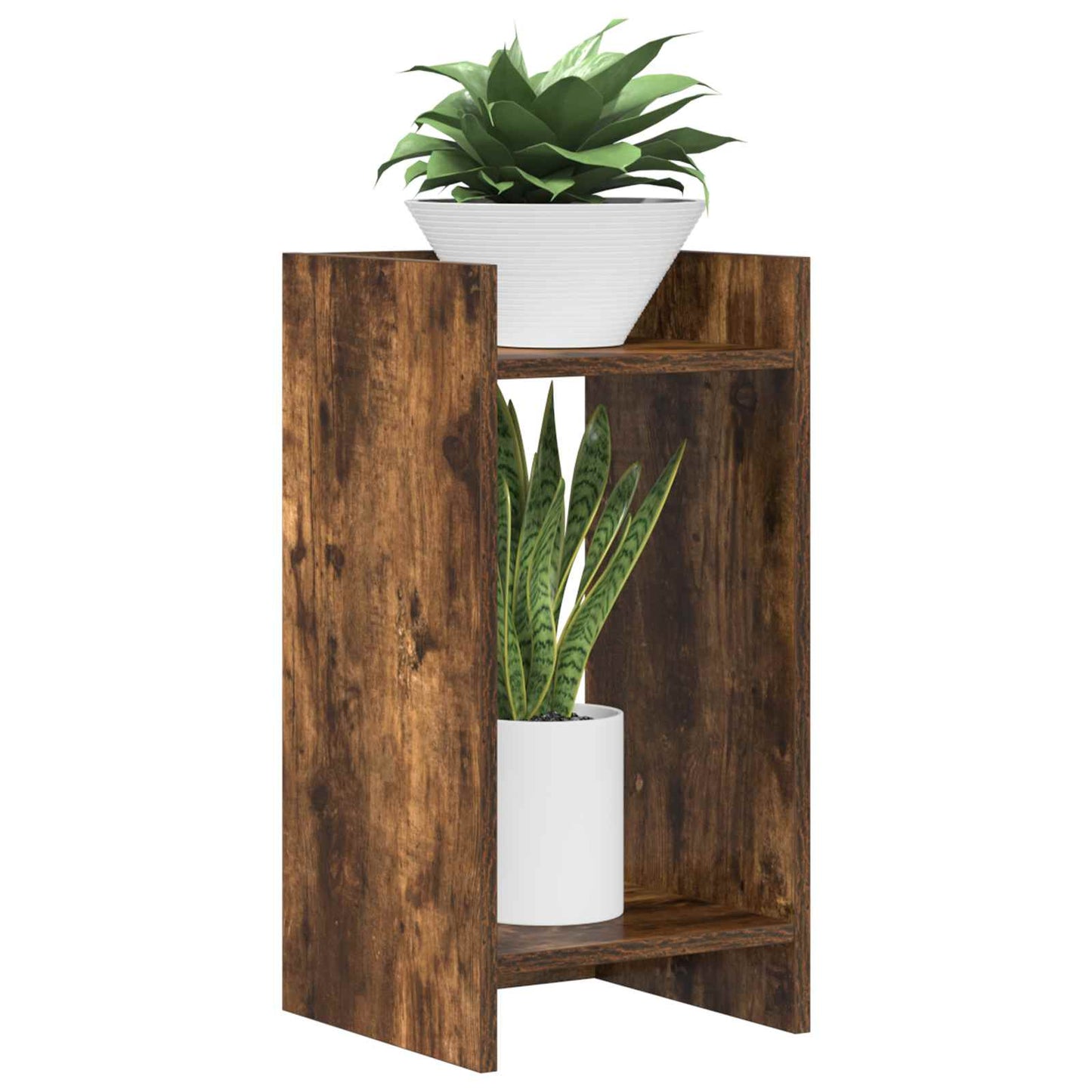 Planteholder 2 stk. Røkt Eik 30 x 30 x 60 cm Konstruert tre
